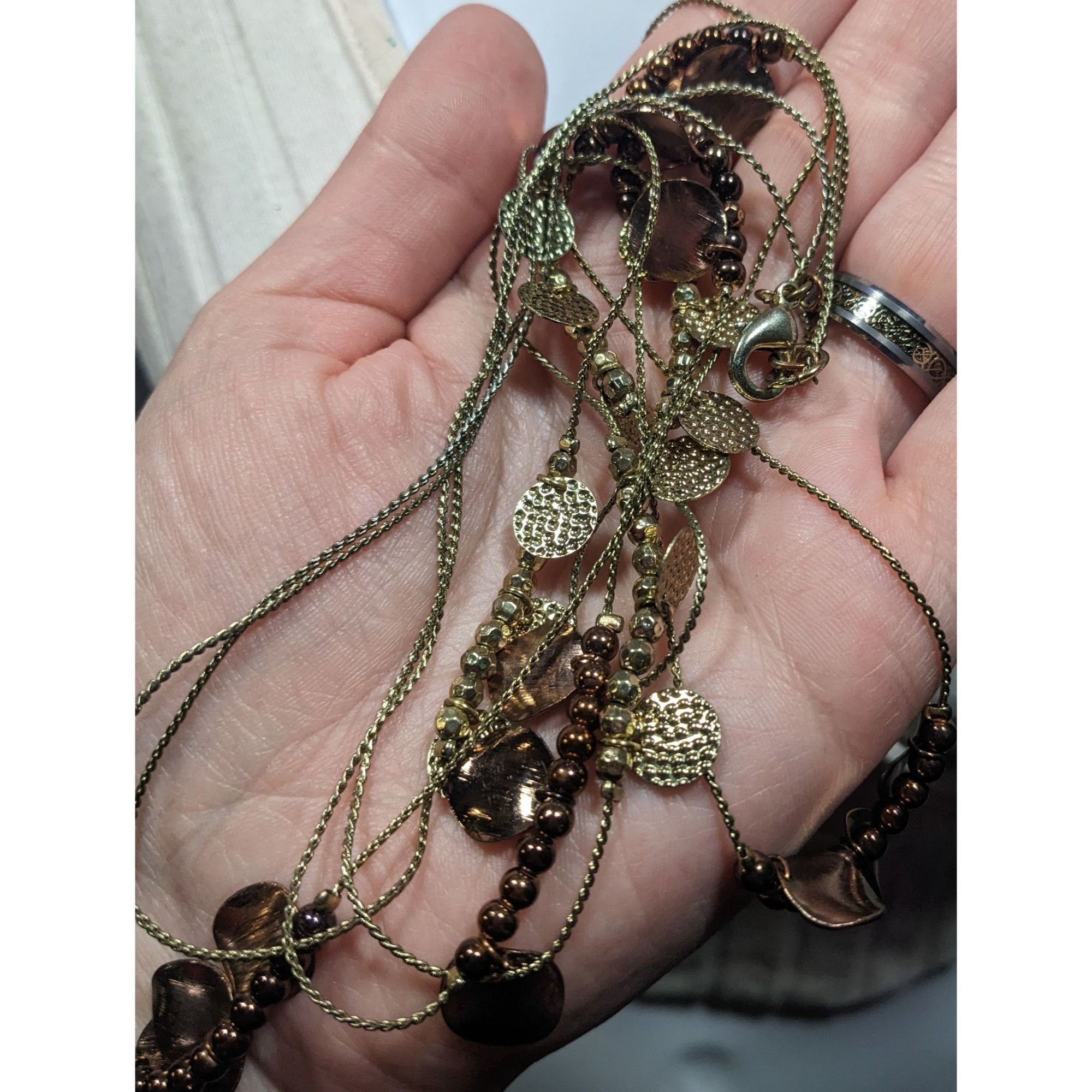 Other Elegant Bohemian Gold Tone Bead And Disc Charm Station Neckl Size ONE SIZE - 4 Thumbnail