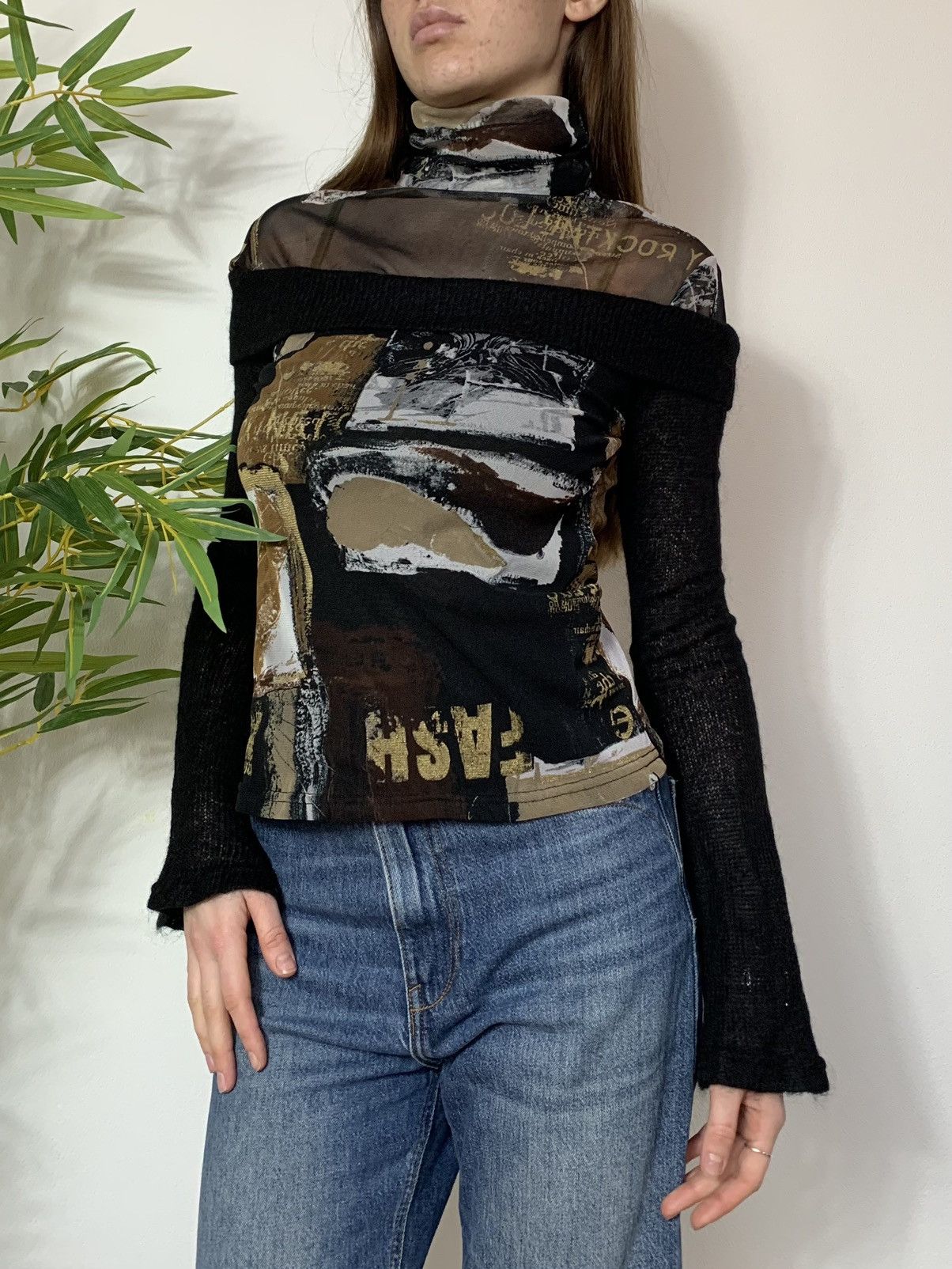 Vintage VINTAGE AVANT GARDE KNITTED + MESH LONG SLEEVE Size S / US 4 / IT 40 - 4 Thumbnail