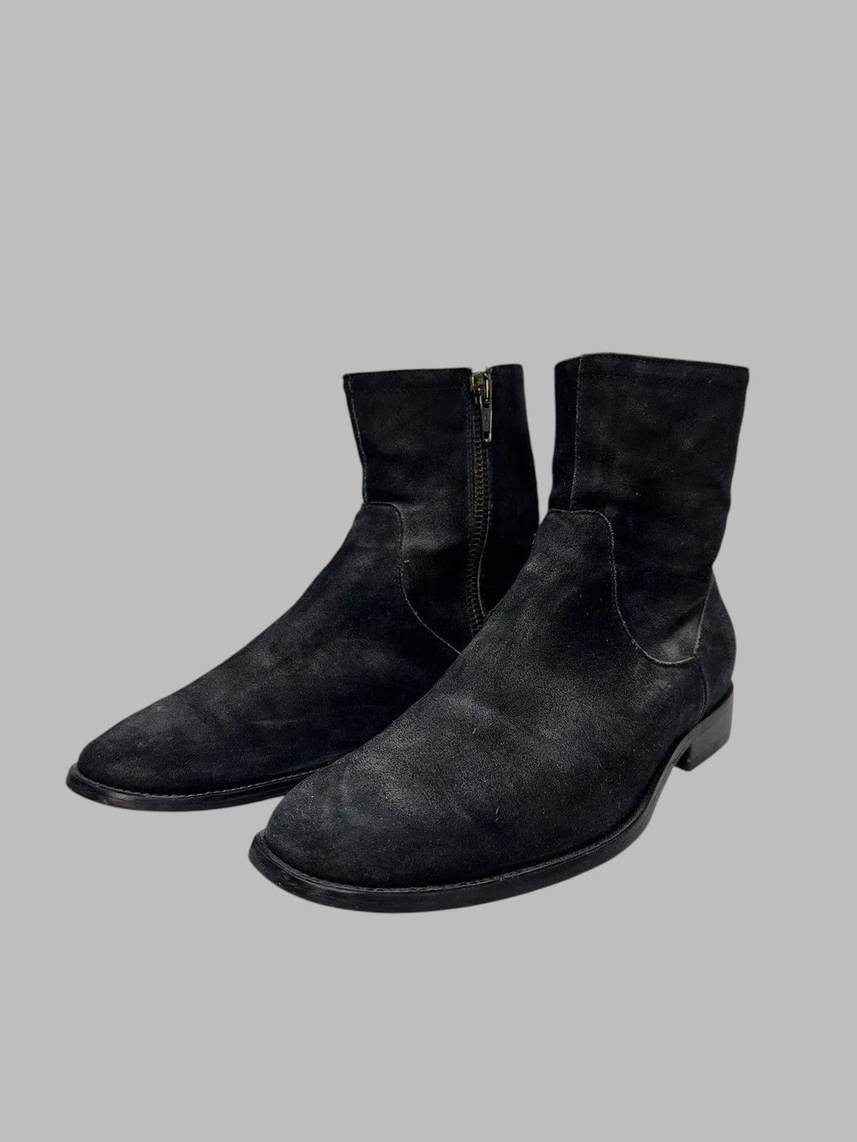 Hedi Slimane AS98 Style Italian Leather Mens Boots Meltal Zip Rick Owens Size US 8 / EU 41 - 4 Thumbnail