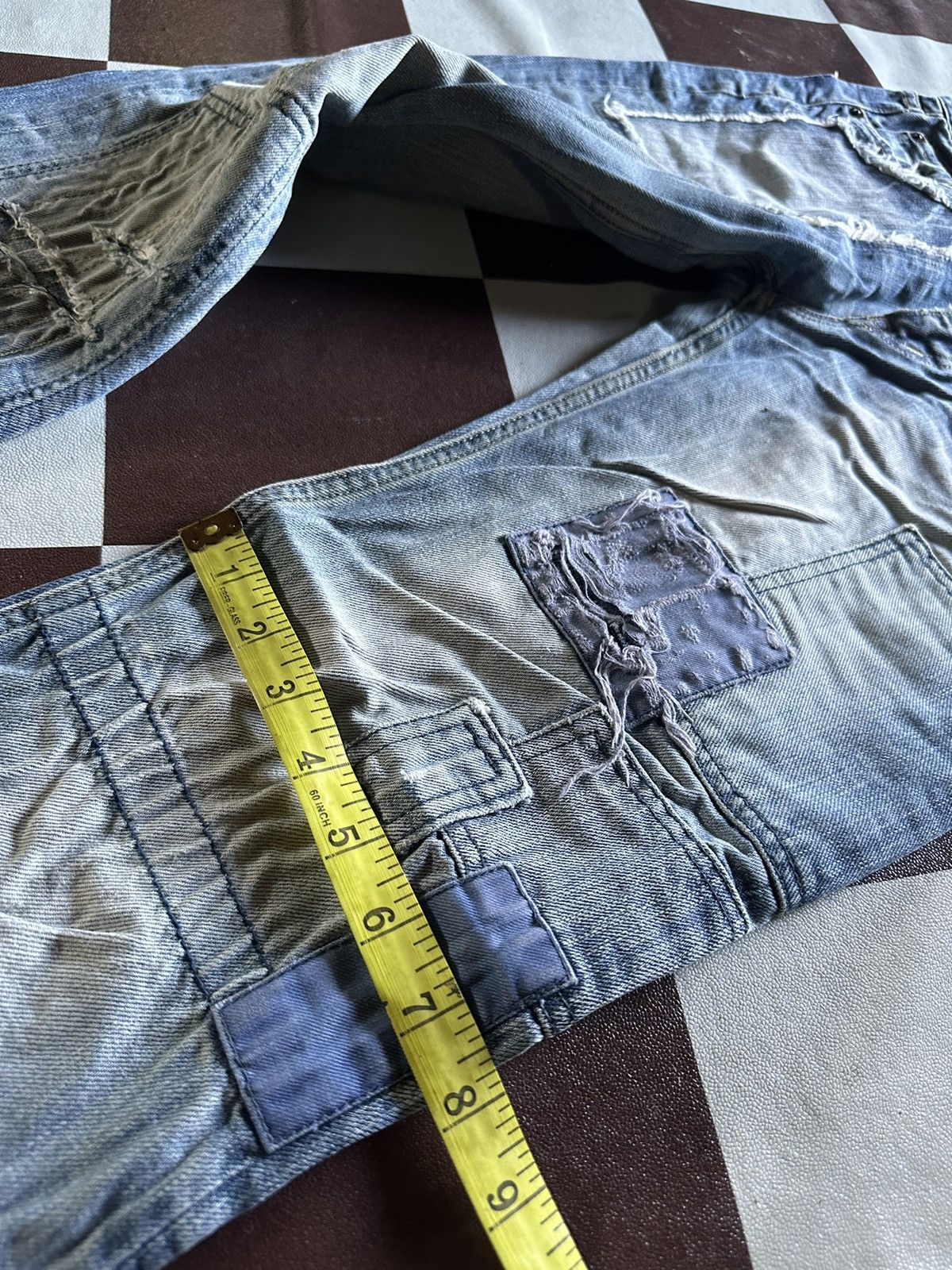 Vintage Johnbull patchworks blue denim jeans Size US 28 / EU 44 - 15 Thumbnail