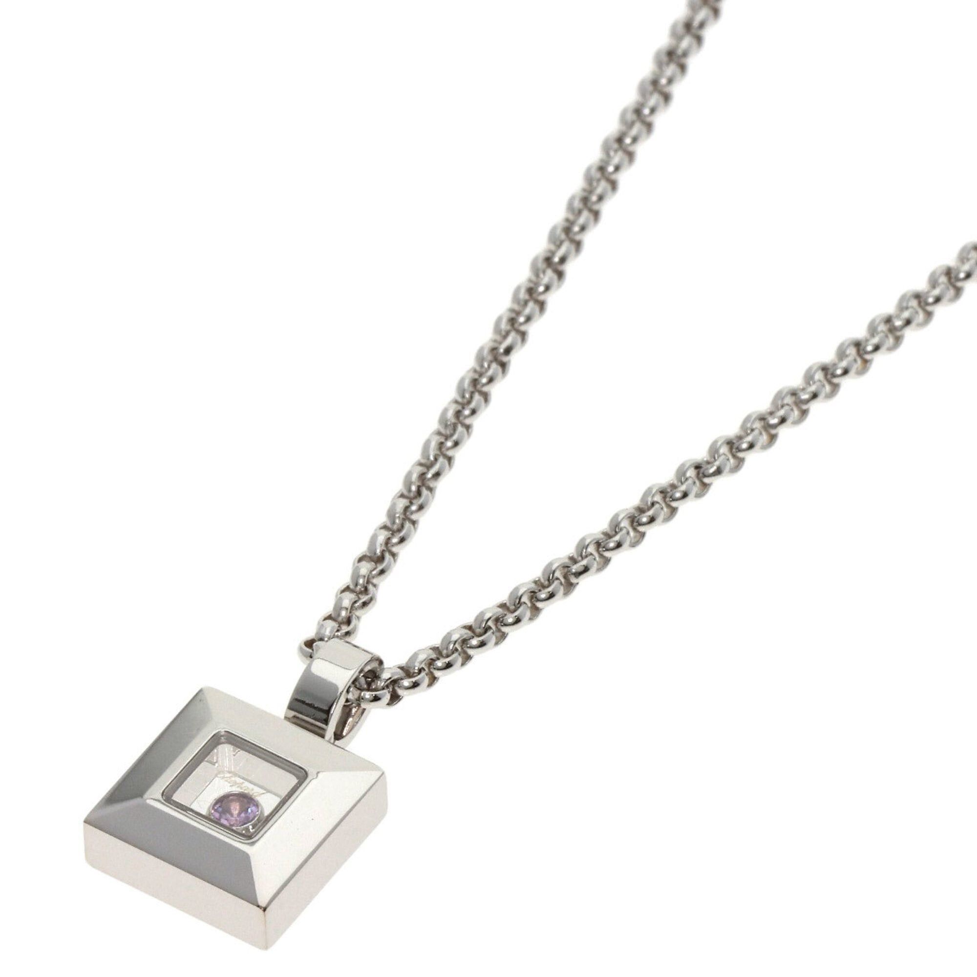 Chopard Chopard Happy Diamonds Pink Sapphire Necklace 18K White Gold Women's Size ONE SIZE - 1 Thumbnail