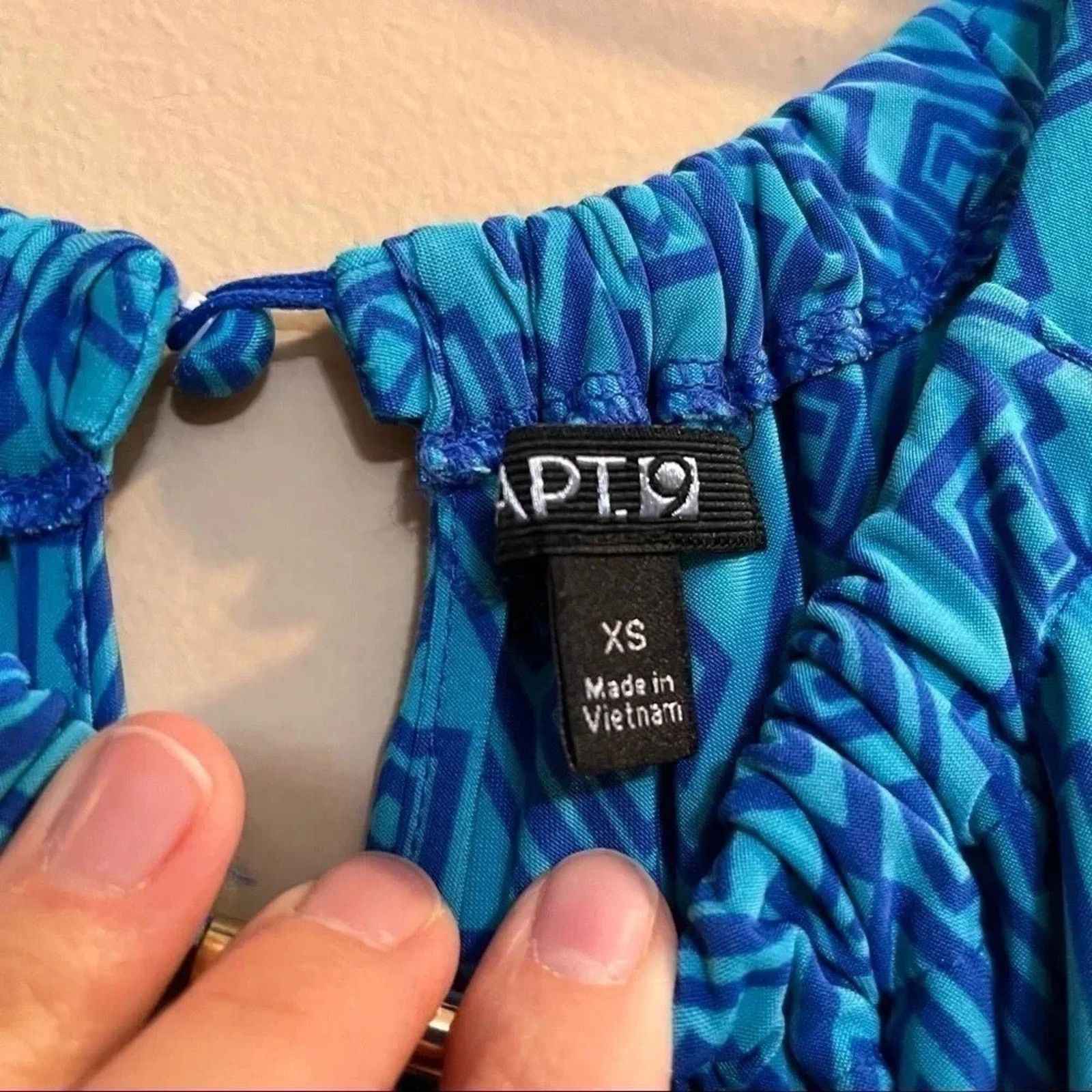 Apt. 9 Apt 9 Womens Dress XS Sleeveless Maxi Blue Aztec Print Size XS / US 0-2 / IT 36-38 - 5 Thumbnail