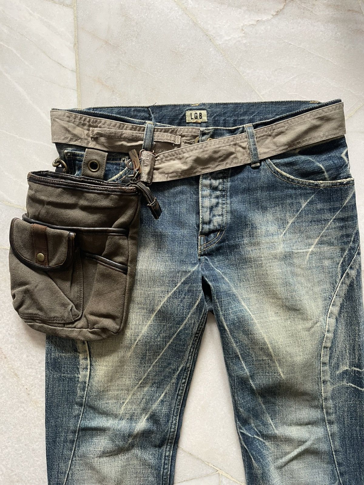 Le Grande Bleu (L.G.B.) L.g.b Wolf Denim Jeans Flare Size US 29 - 2 Thumbnail