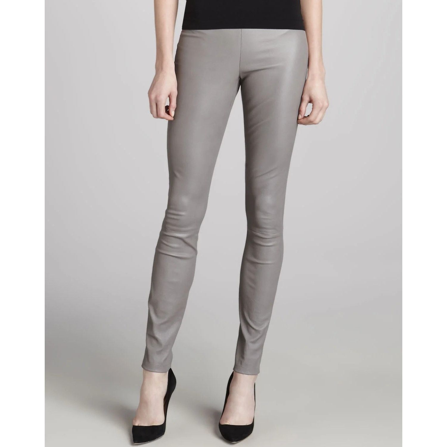 Theory Theory Ima Maximus Lamb Leather Leggings Gray Size 6 NWT Size 28" / US 6 / IT 42 - 1 Thumbnail