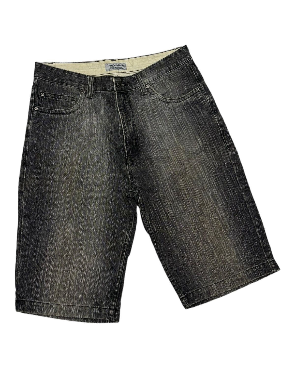Hysteric Glamour JUNGLE STORM CRAZY STRIPE DENIM SHORT JEANS Size US 31 - 3 Thumbnail
