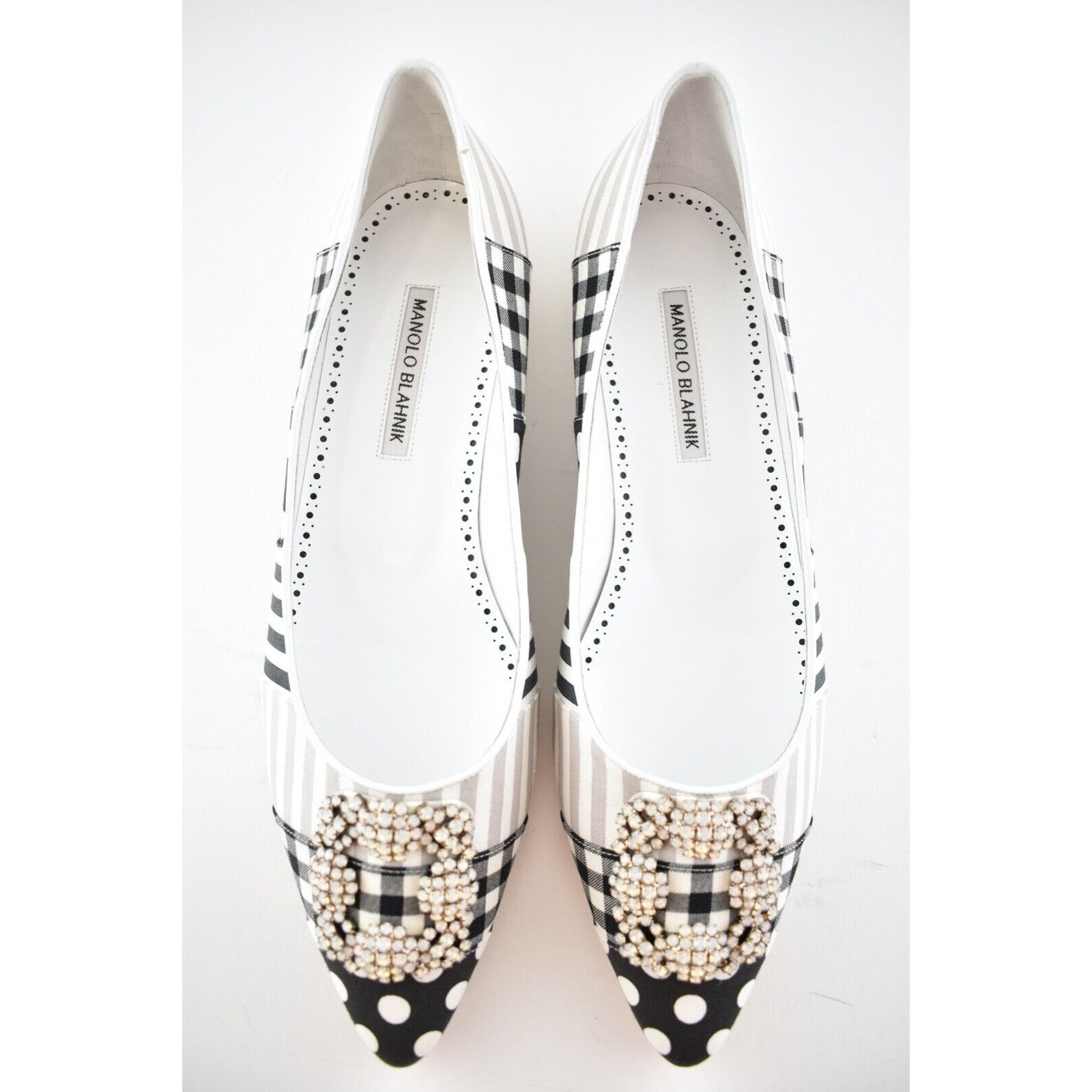 Manolo Blahnik Hangisi Flat Patches Jewel Buckle Classic Ballet 41.5 Size US 11.5 / IT 41.5 - 8 Thumbnail