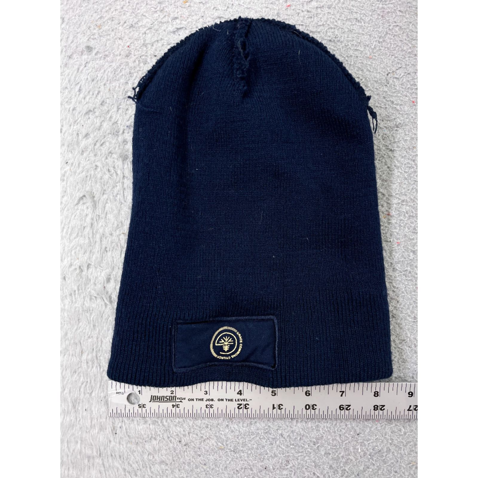 Vintage Grace Commons Church Beanie Toque Adult One Size Blue Knit Acrylic Presbyterian Hat Beanie Mens Size ONE SIZE - 4 Thumbnail