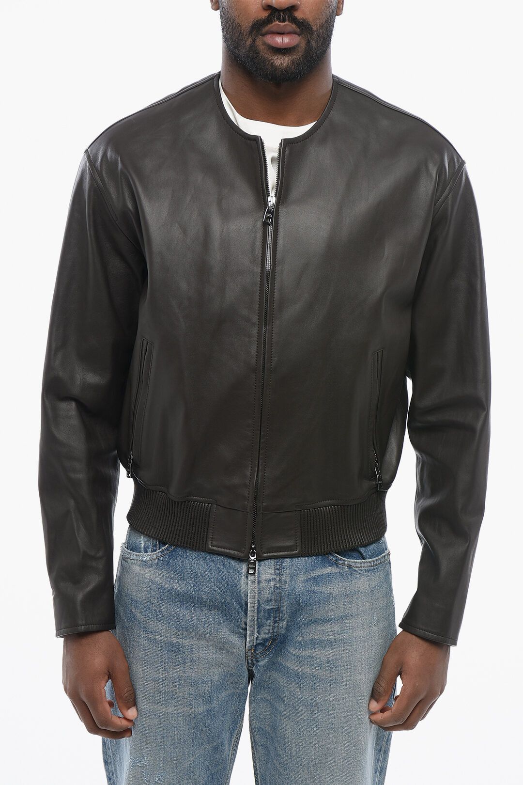 Dolce & Gabbana og1mm0825 Lambskin Zip-up Bomber Jacket in Brown Size US L / EU 52-54 / 3 - 1 Thumbnail