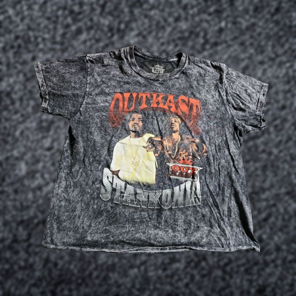 Vintage VINTAGE Outkast Acid Wash T-Shirt Womens Large Black Cropped Distressed Rap 90s Size L / US 10 / IT 46 - 1 Thumbnail