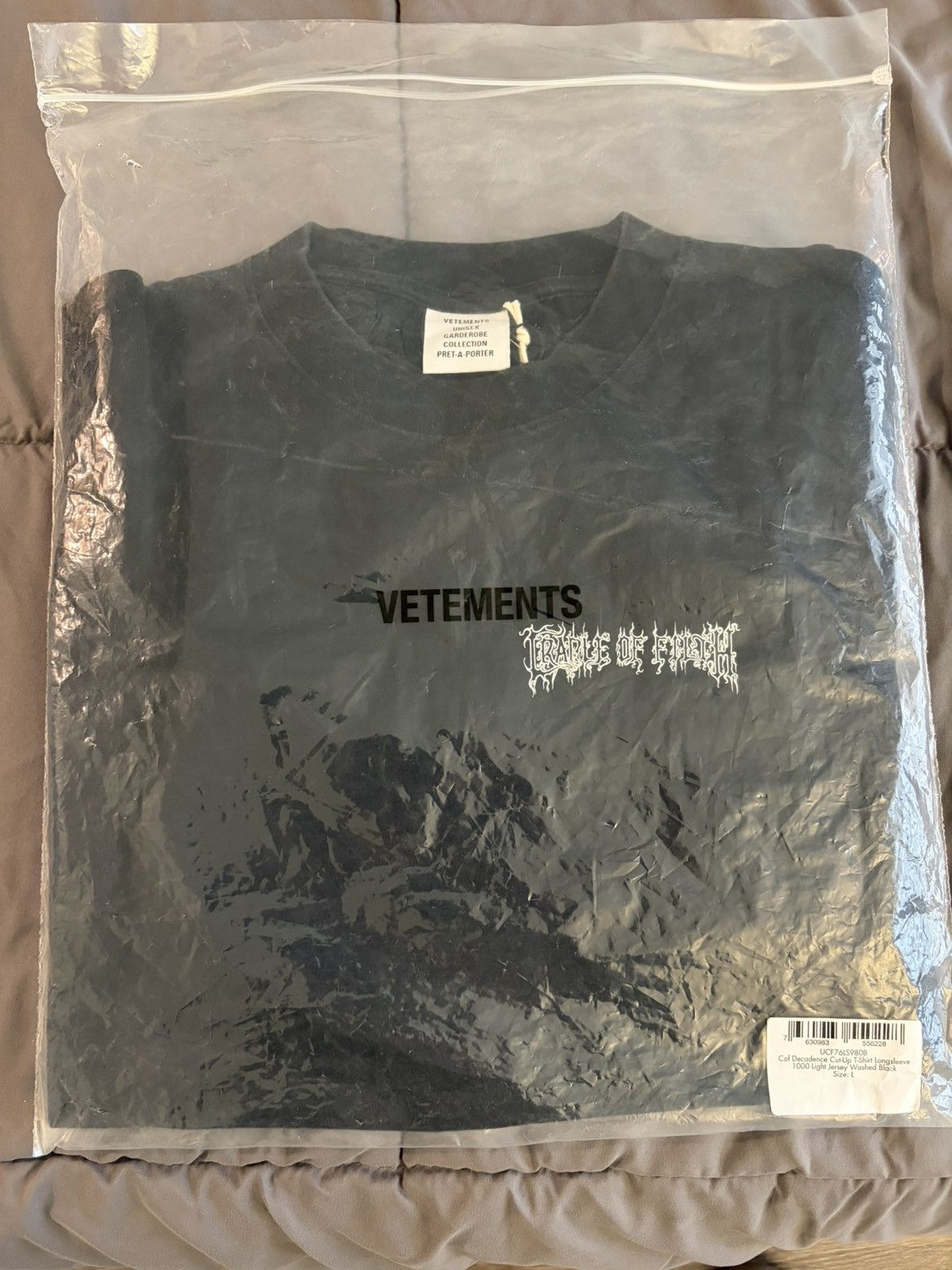 Vetements Cof Decadence Cut-Up Long Sleeve T-Shirt - Black Size US L / EU 52-54 / 3 - 5 Thumbnail