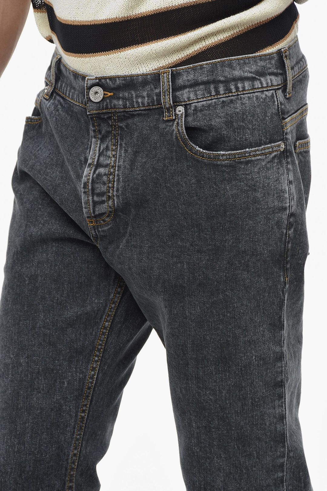 Balmain og1mm0326 Slim-Fit Jeans in Grey Size US 33 - 3 Thumbnail