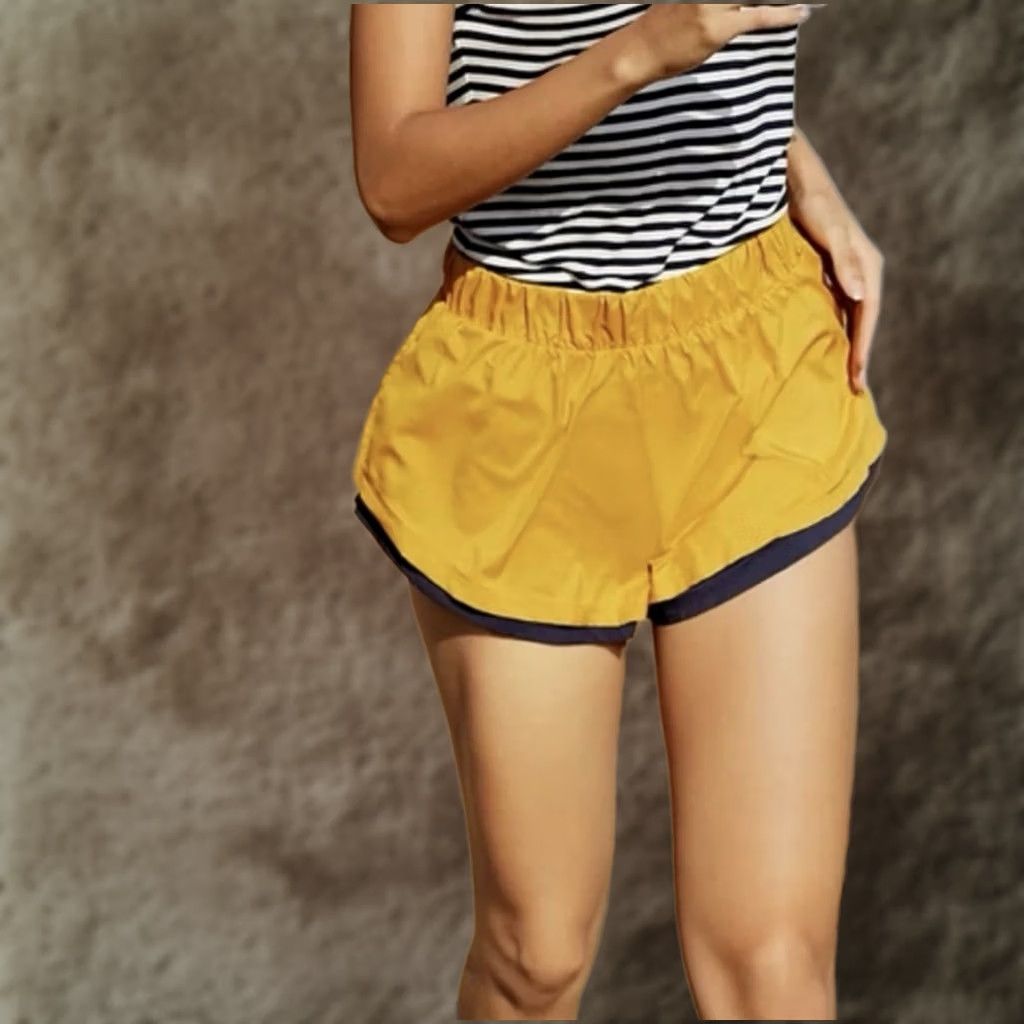 Free People VINTAGE? Free People Movement Hardio Cardio Shorts Yellow Blue Womens Size Small Activewear Shirts? Size 28" / US 6 / IT 42 - 1 Thumbnail