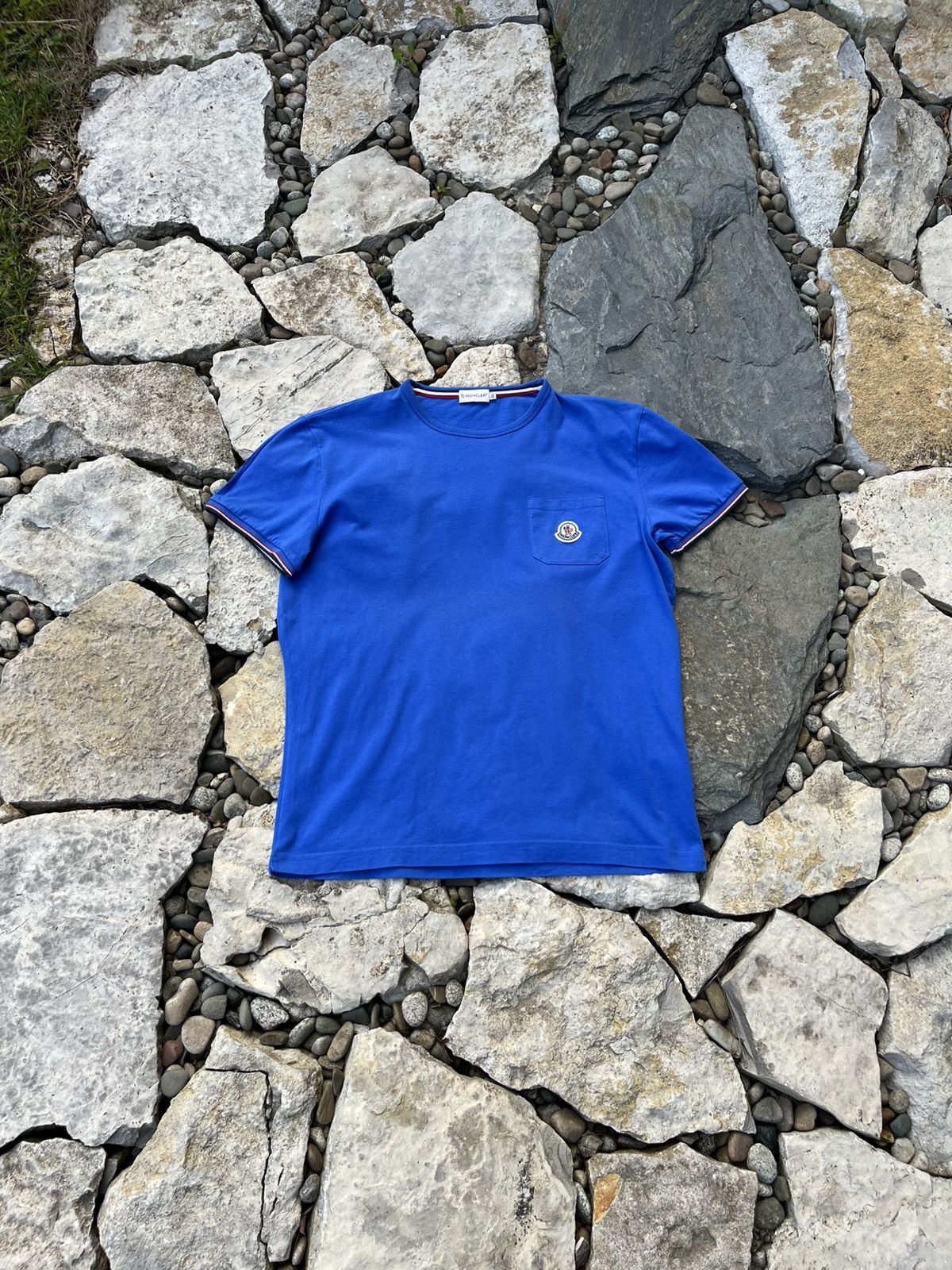 Moncler × Vintage Moncler maglia t-shirt pocket chest logo luxury tee drill Size US L / EU 52-54 / 3 - 1 Thumbnail