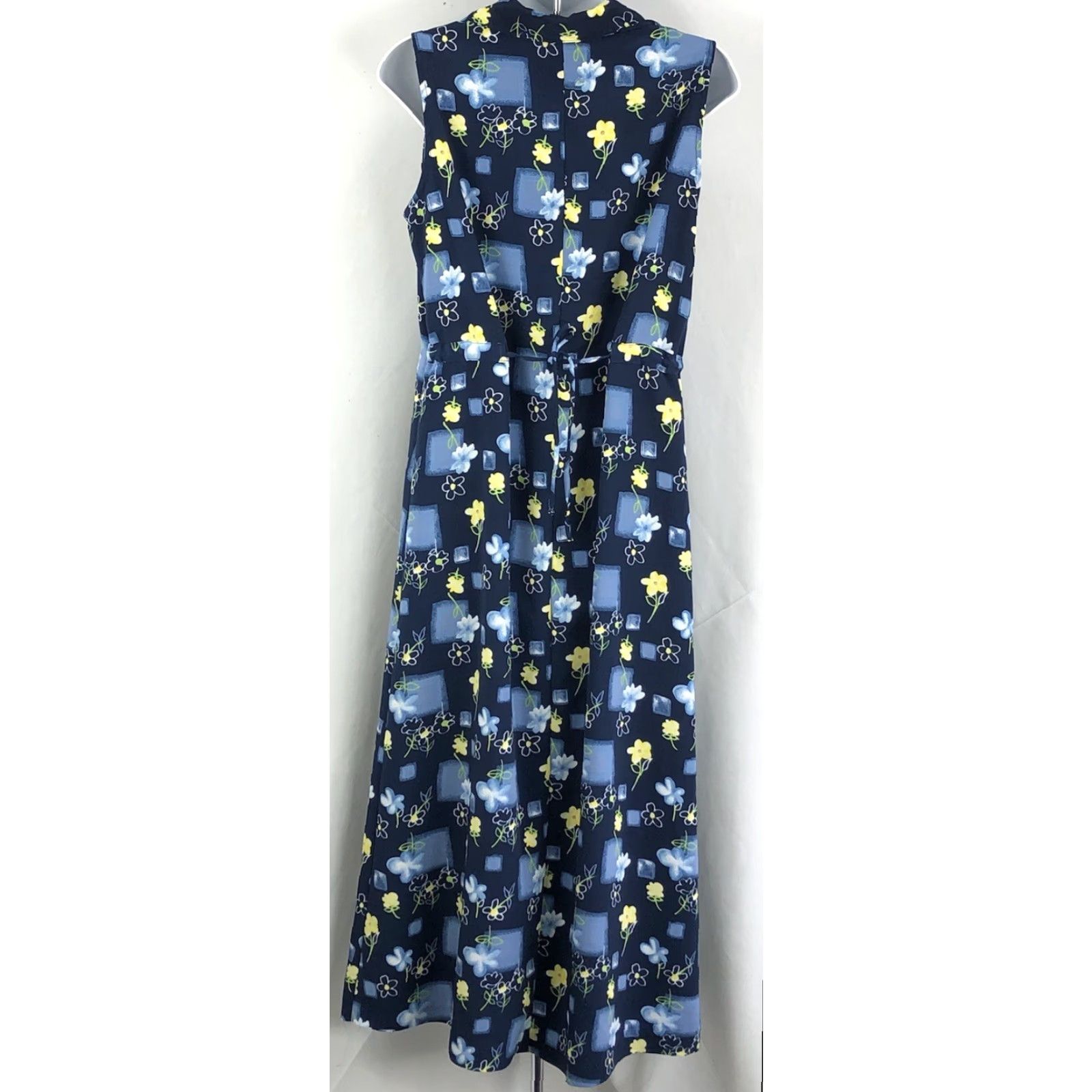 Vintage VINTAGE Jaclyn Smith Dress Sleeveless A-Line 8 Blue Floral Maxi Cottage Fairy Y2K Bohemian Summer Size M / US 6-8 / IT 42-44 - 3 Thumbnail