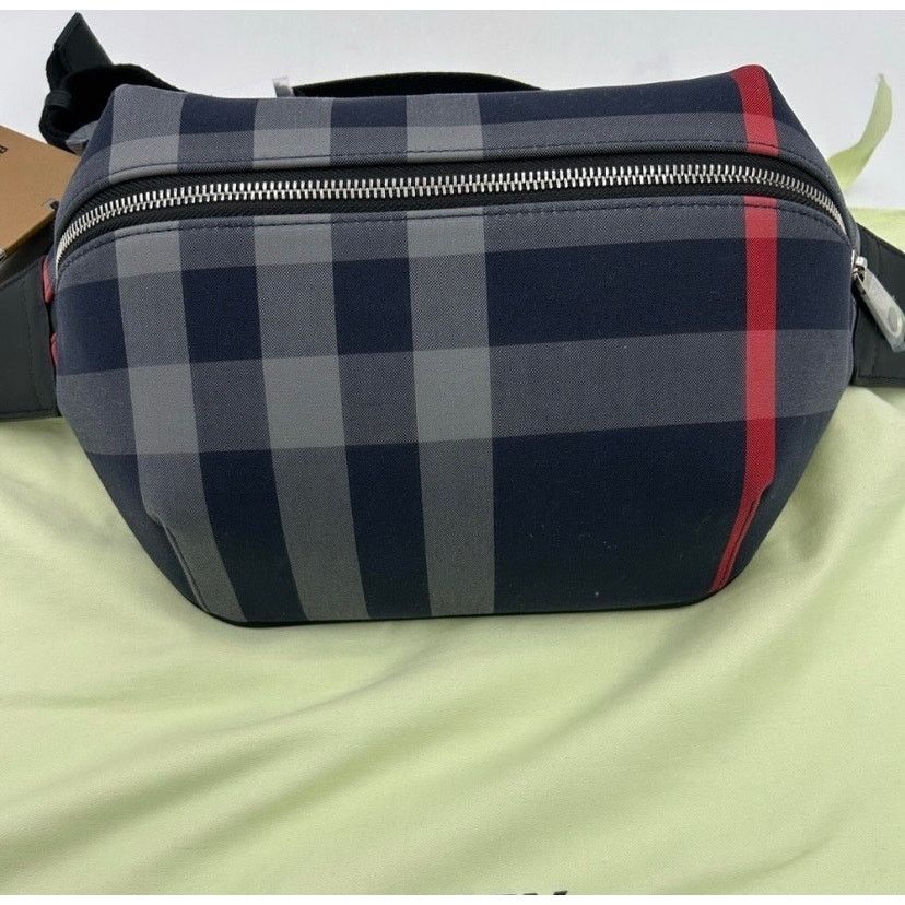 Burberry Women's Burberry Sonny check Belt bag adjustable navy blue Size ONE SIZE - 2 Thumbnail