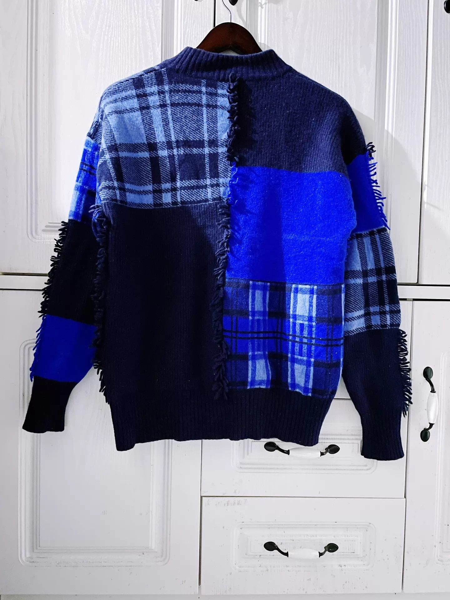 Versace Versace Logo Plaid Wool Patchwork Sweater S Milan Runway Size US S / EU 44-46 / 1 - 2 Thumbnail