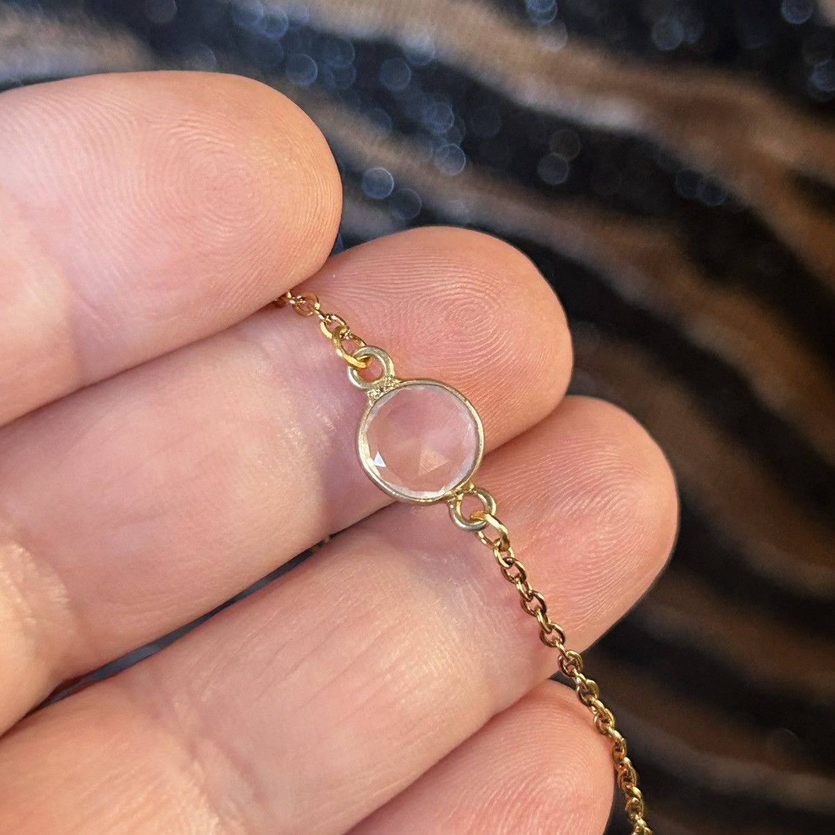 Handmade Handcrafted minimalist framed faceted dome quartz necklace Size ONE SIZE - 5 Thumbnail