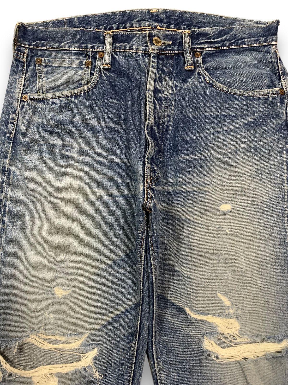 Sugar Cane Vintage 90s Warehouse & Co Selvedge Loose Distressed Jorts Size US 33 - 5 Thumbnail