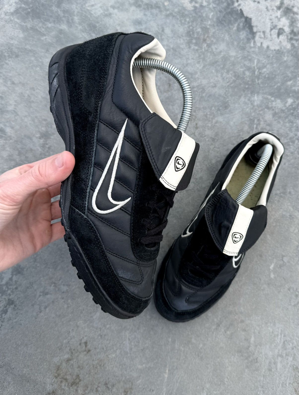 Nike Y2K Leather Football Blokecore Sneakers Shoes in Black, Men's (Size 8)