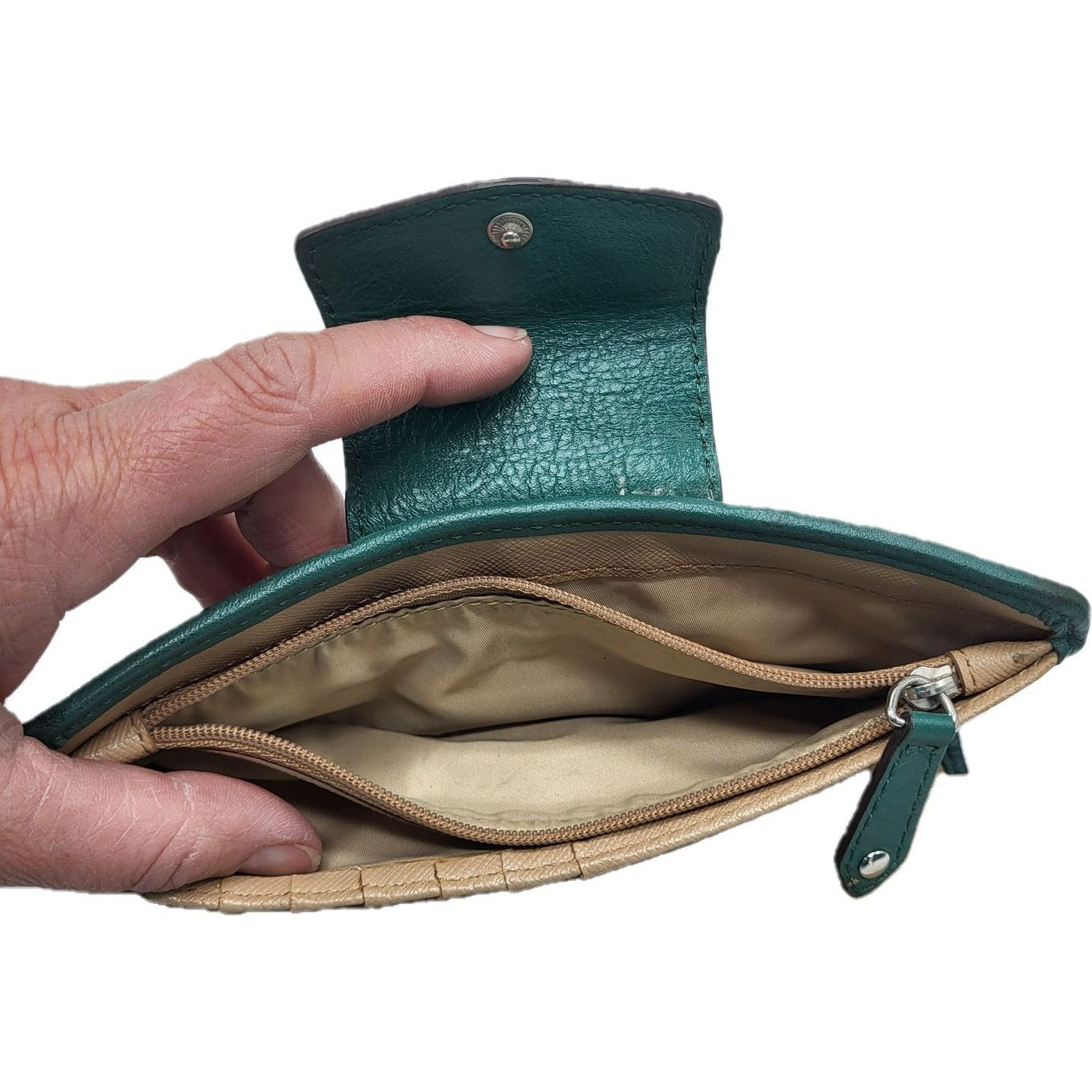 Coach Coach Ashley Khaki Green Dotted Signature C Leather Wallet Size ONE SIZE - 4 Thumbnail