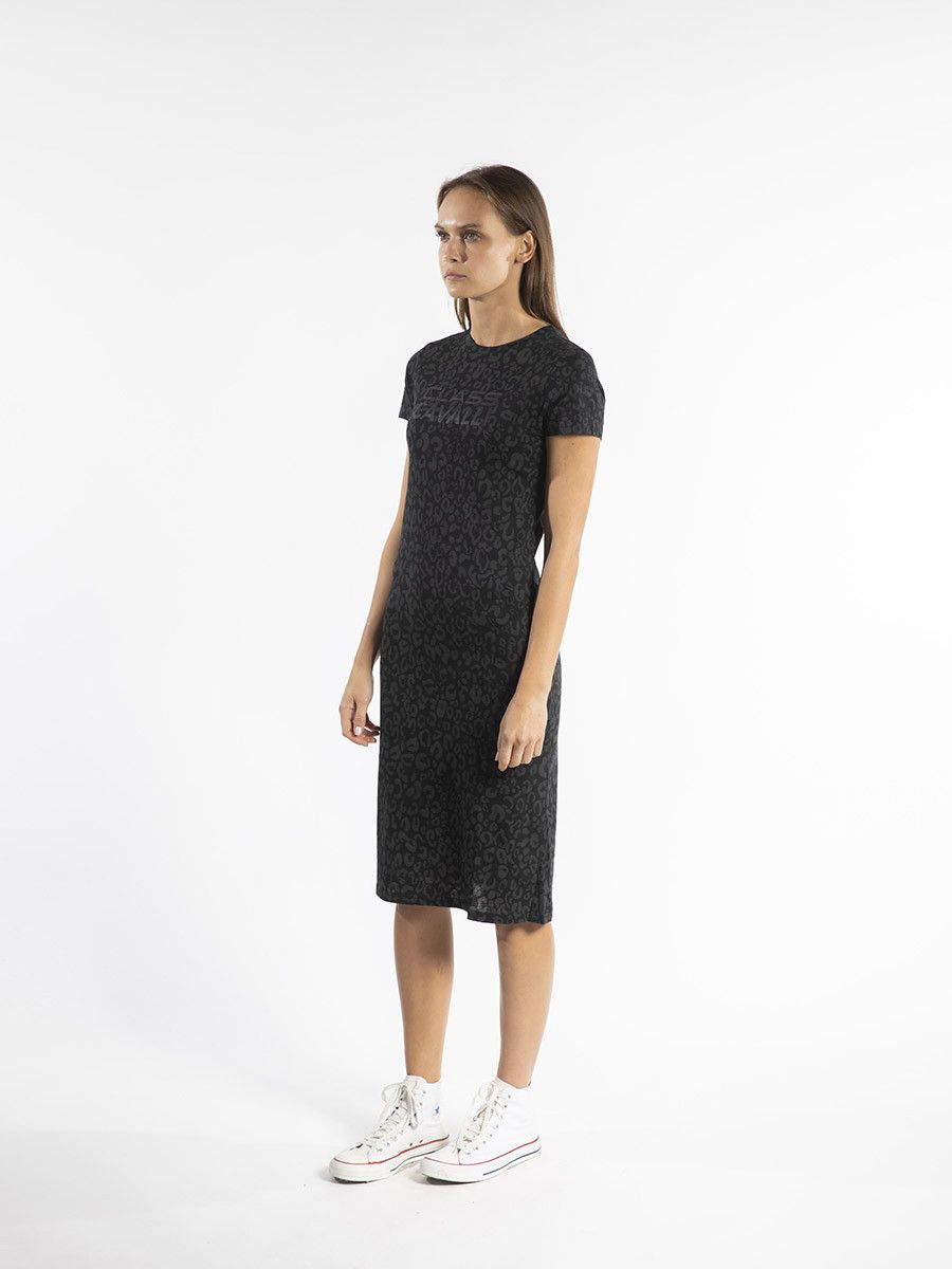 Roberto Cavalli Class by Roberto Cavalli Dress Gray Leopard Print Dress Sz L Size L / US 10 / IT 46 - 3 Thumbnail