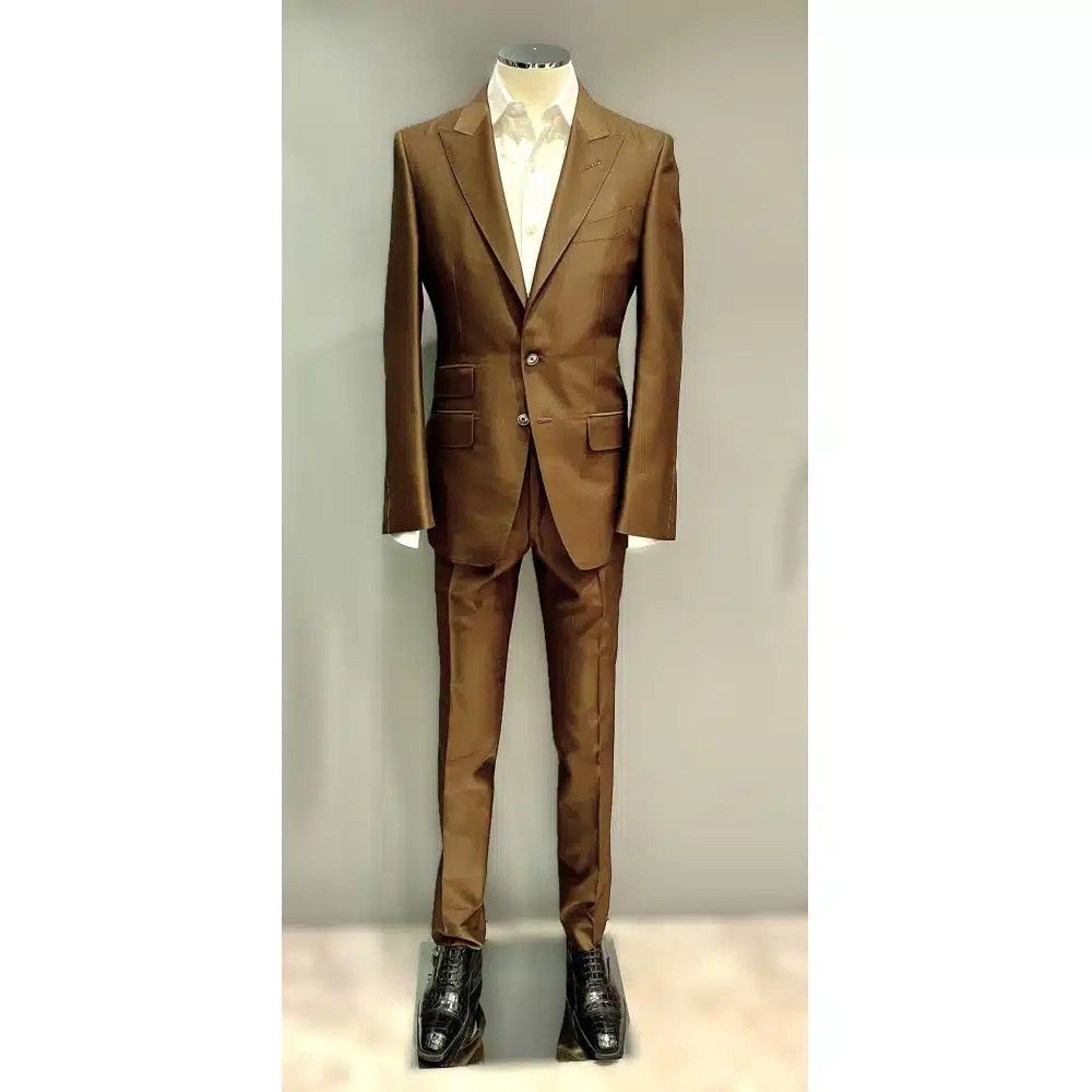 Tom Ford o1loc1c0625 2LYP01 Wool Silk O’connor Suit in Brown Size US L / EU 52-54 / 3 - 1 Thumbnail