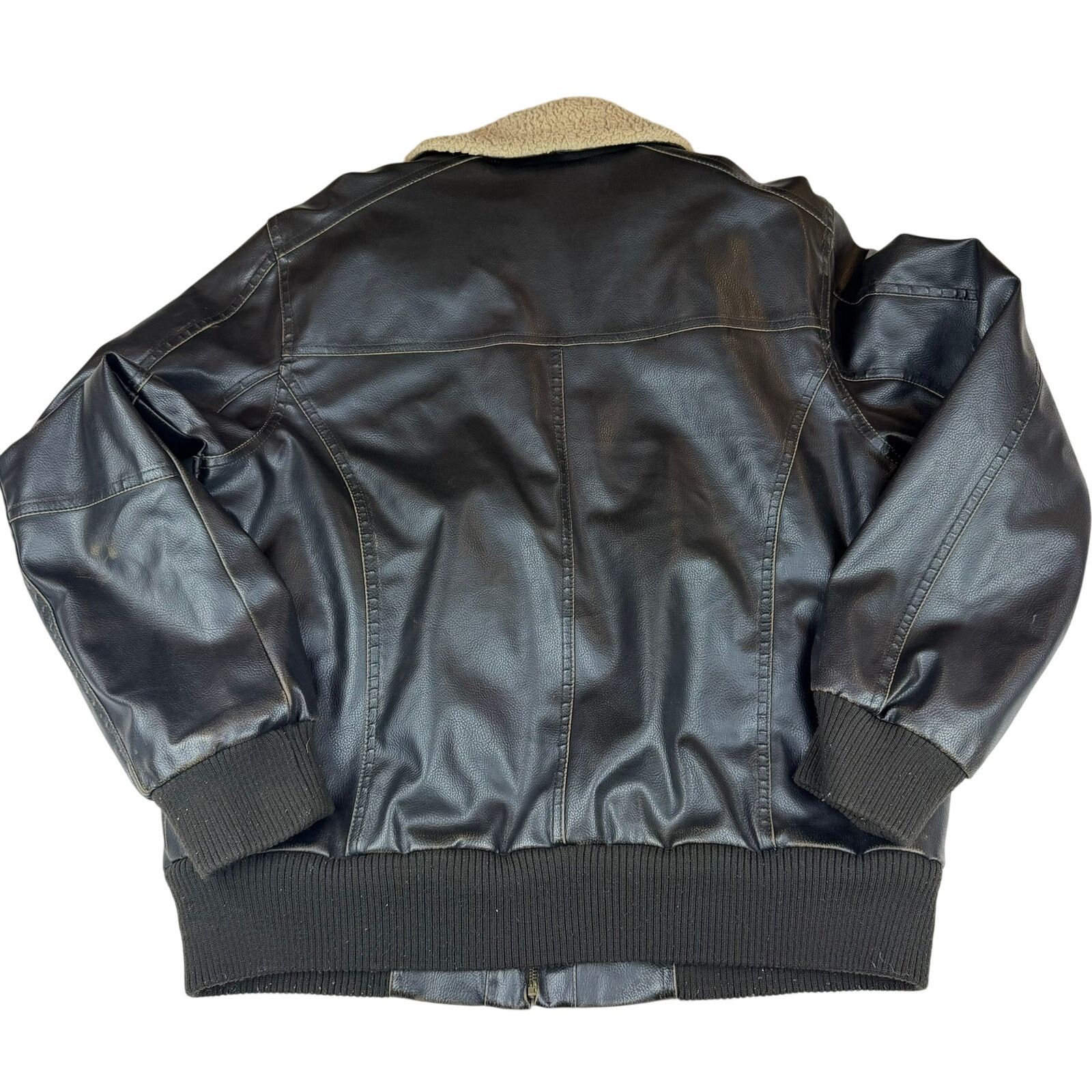 Levi's Levi's Faux Leather Bomber Jacket Brown Sherpa XL Size US XL / EU 56 / 4 - 3 Thumbnail
