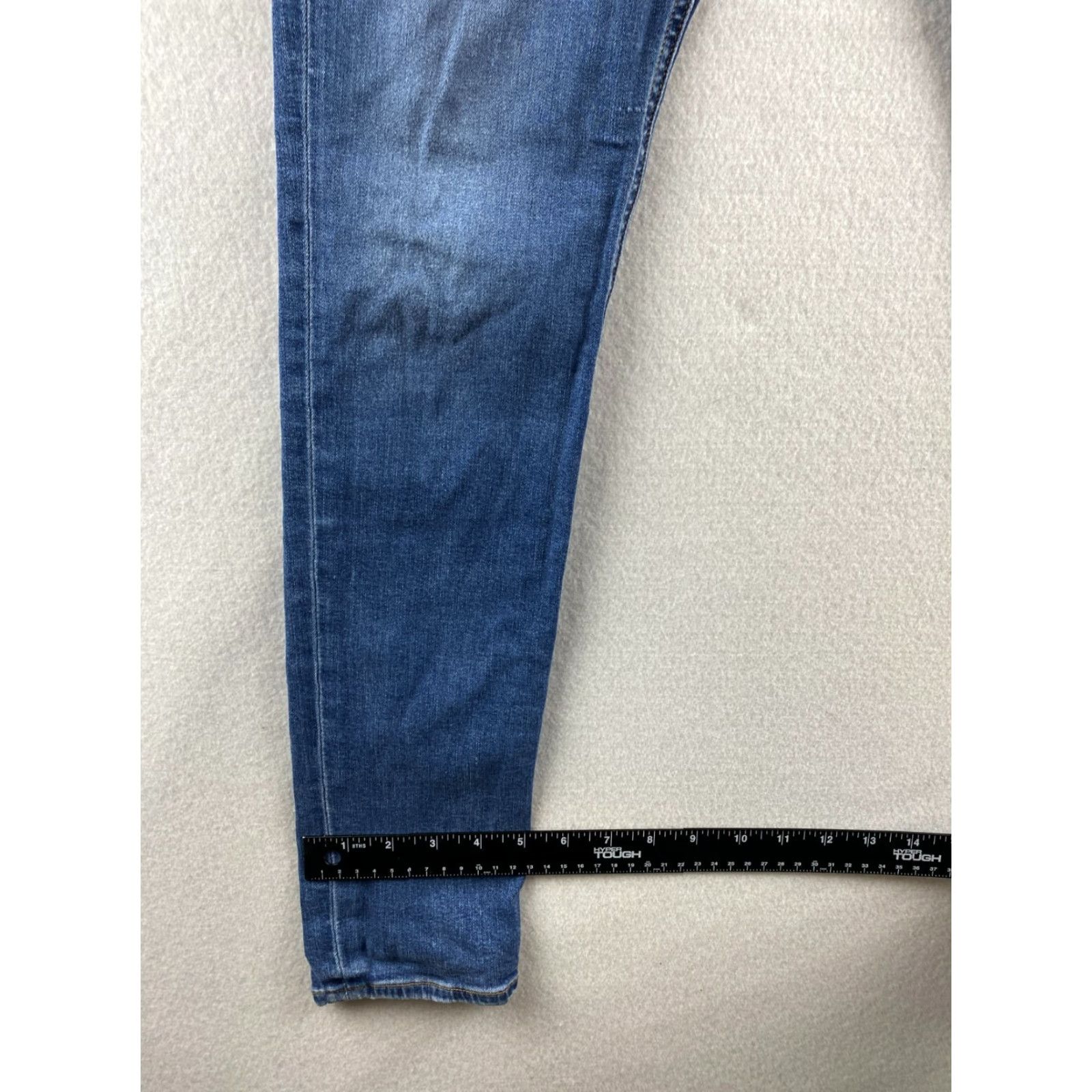 Rag & Bone rag & bone Nina Jeans Womens 30 High-Rise Skinny Stretch Denim Distressed Blue Leather Logo Embroidered Belt Loops 5-Pocket Modern Size 30" / US 8 / IT 44 - 7 Thumbnail