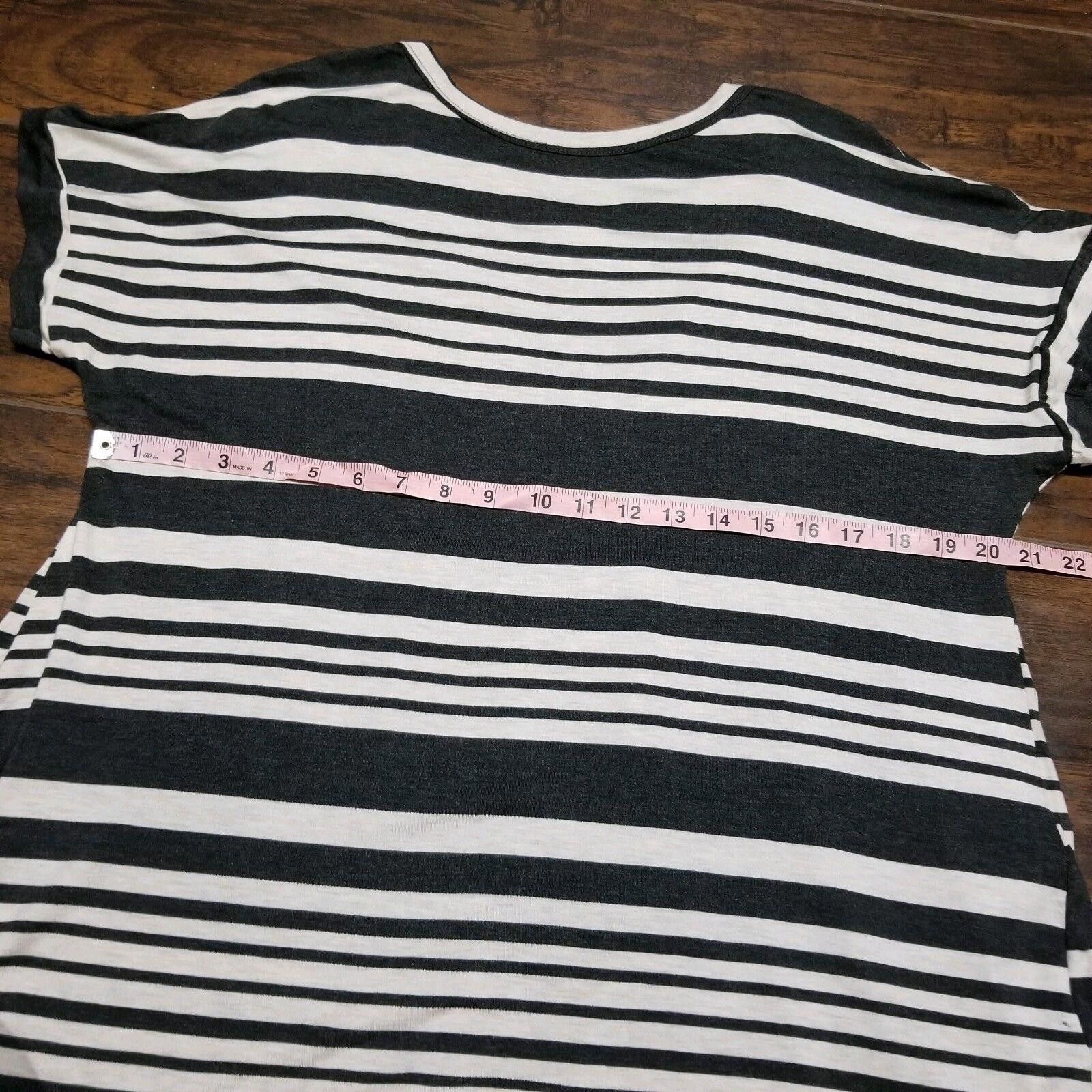 Designer 143 Story By Line Up Top Large Striped Criss Cross Gray Size L / US 10 / IT 46 - 6 Thumbnail