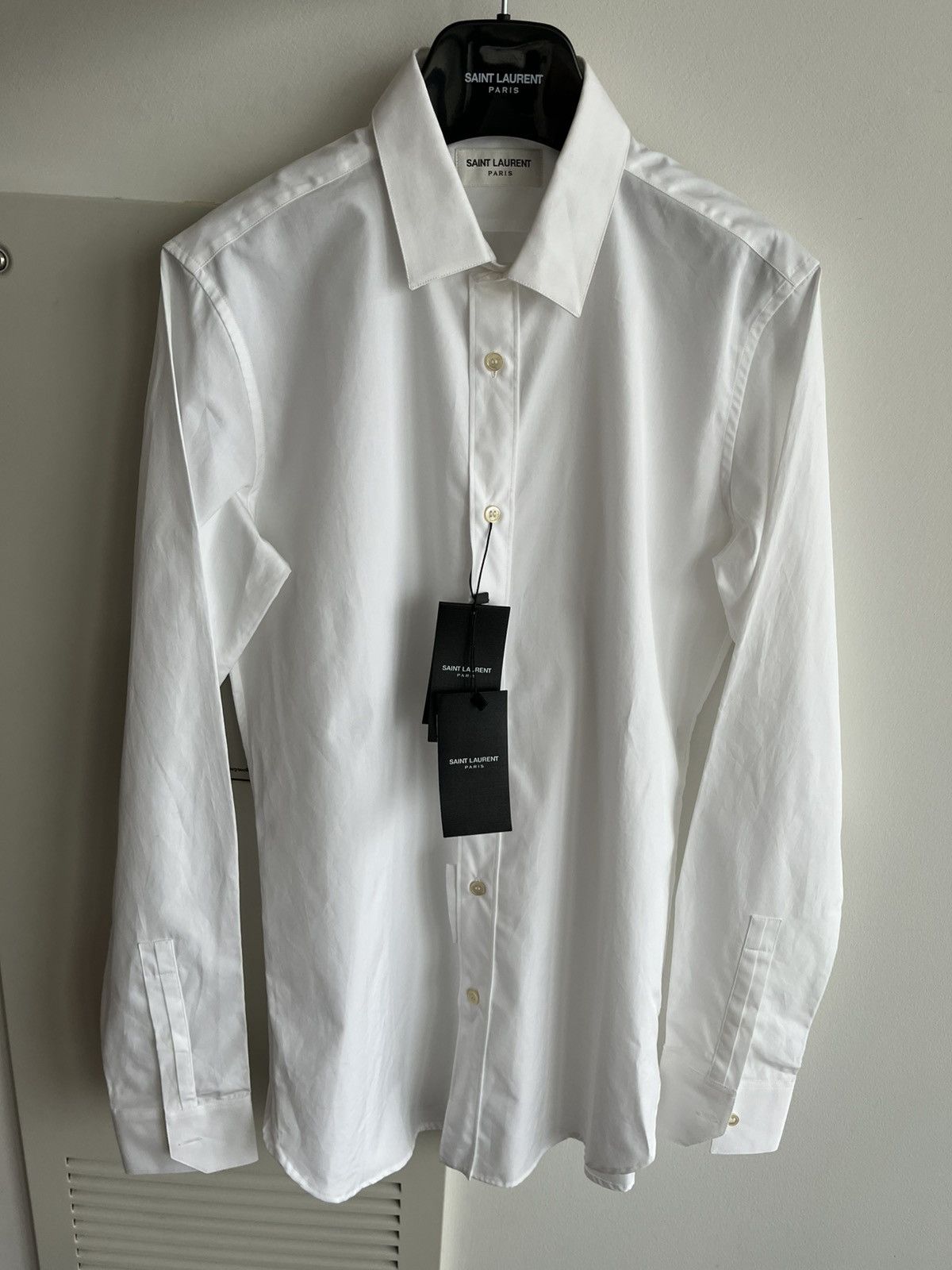 Hedi Slimane × Saint Laurent Paris × Yves Saint Laurent Super Rare Brand New Yves Hedi Skinny Collar Dressy Shirt Size US M / EU 48-50 / 2 - 11 Thumbnail