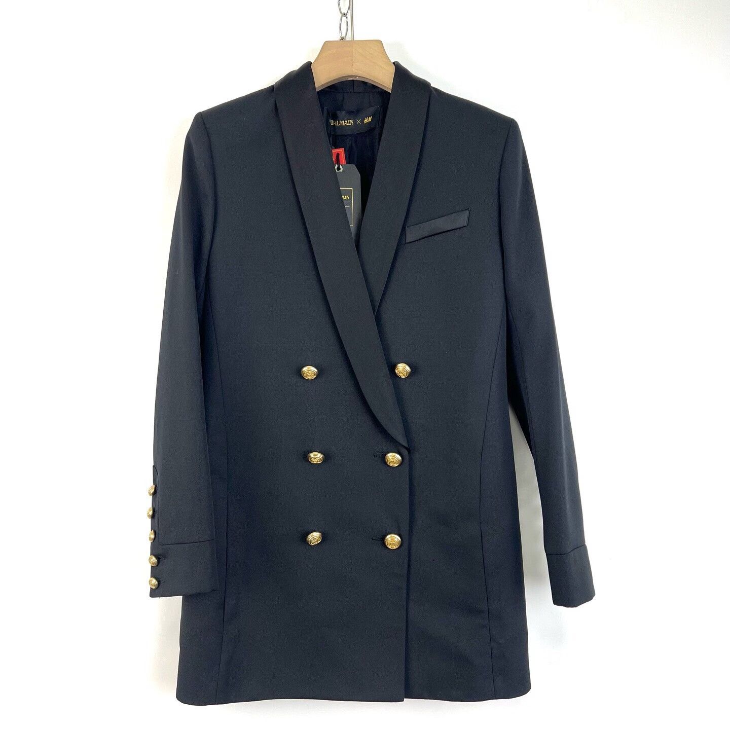 Balmain Balmain x H&M Black Double-Breasted Blazer Size XS / US 0-2 / IT 36-38 - 1 Thumbnail