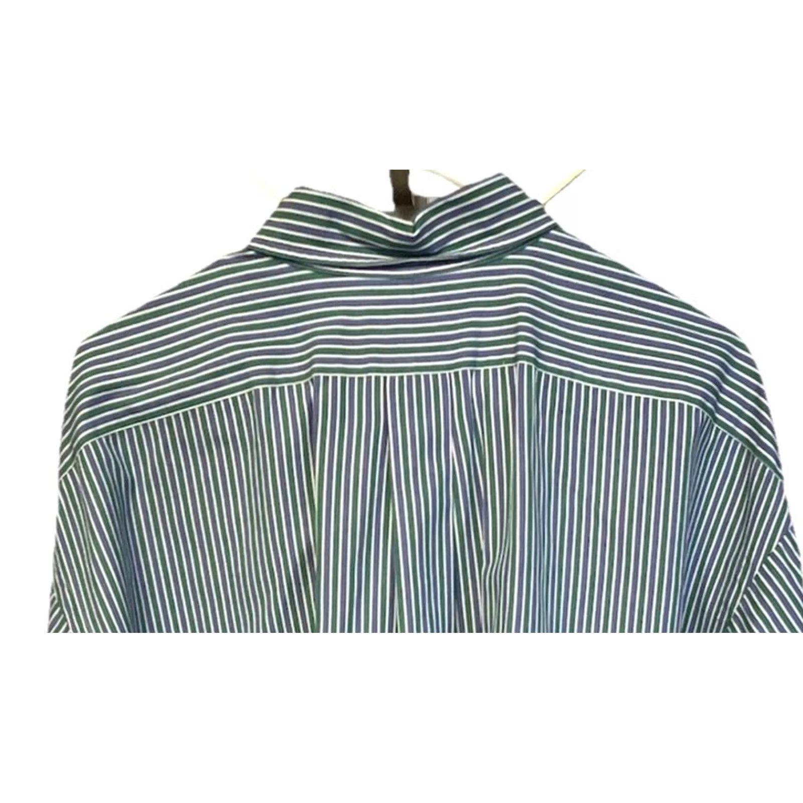 Ralph Lauren Ralph Lauren Blaire Button-Up Shirt Men 2XL Striped 100% Cotton Long Sleeve Green/Blue Classic Fit Bagger? Size US XXL / EU 58 / 5 - 6 Thumbnail