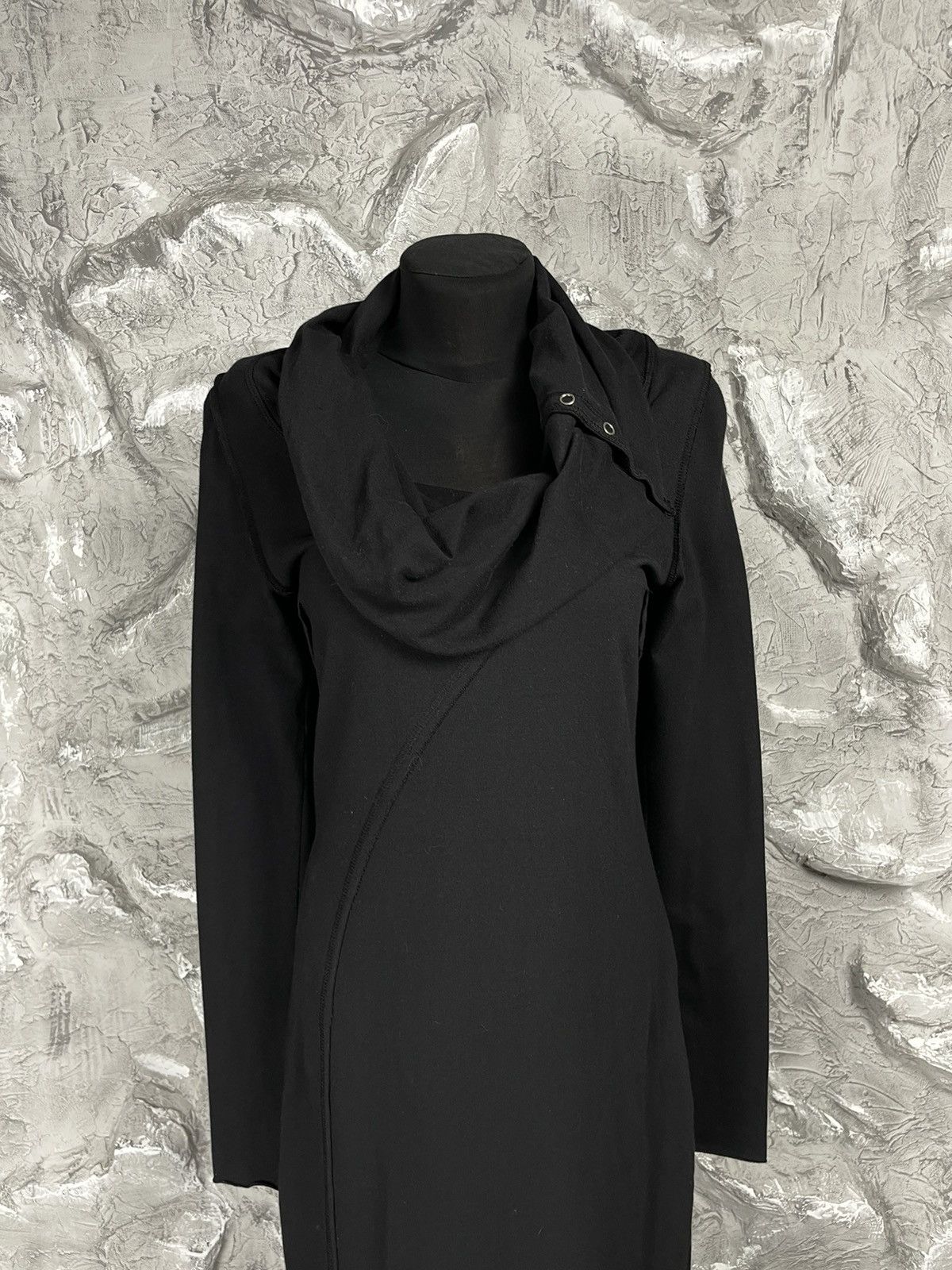 Designer × Japanese Brand Asymmetrical Cut Avant Garde Midi Dress Y2K Rick Owens Style Size S / US 4 / IT 40 - 6 Thumbnail