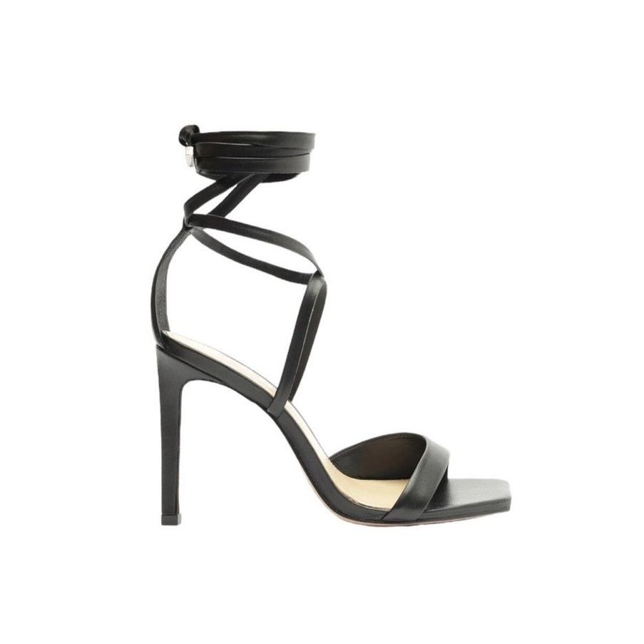 Schutz Bryce Leather Lace-Up Stiletto Heels Sandals New