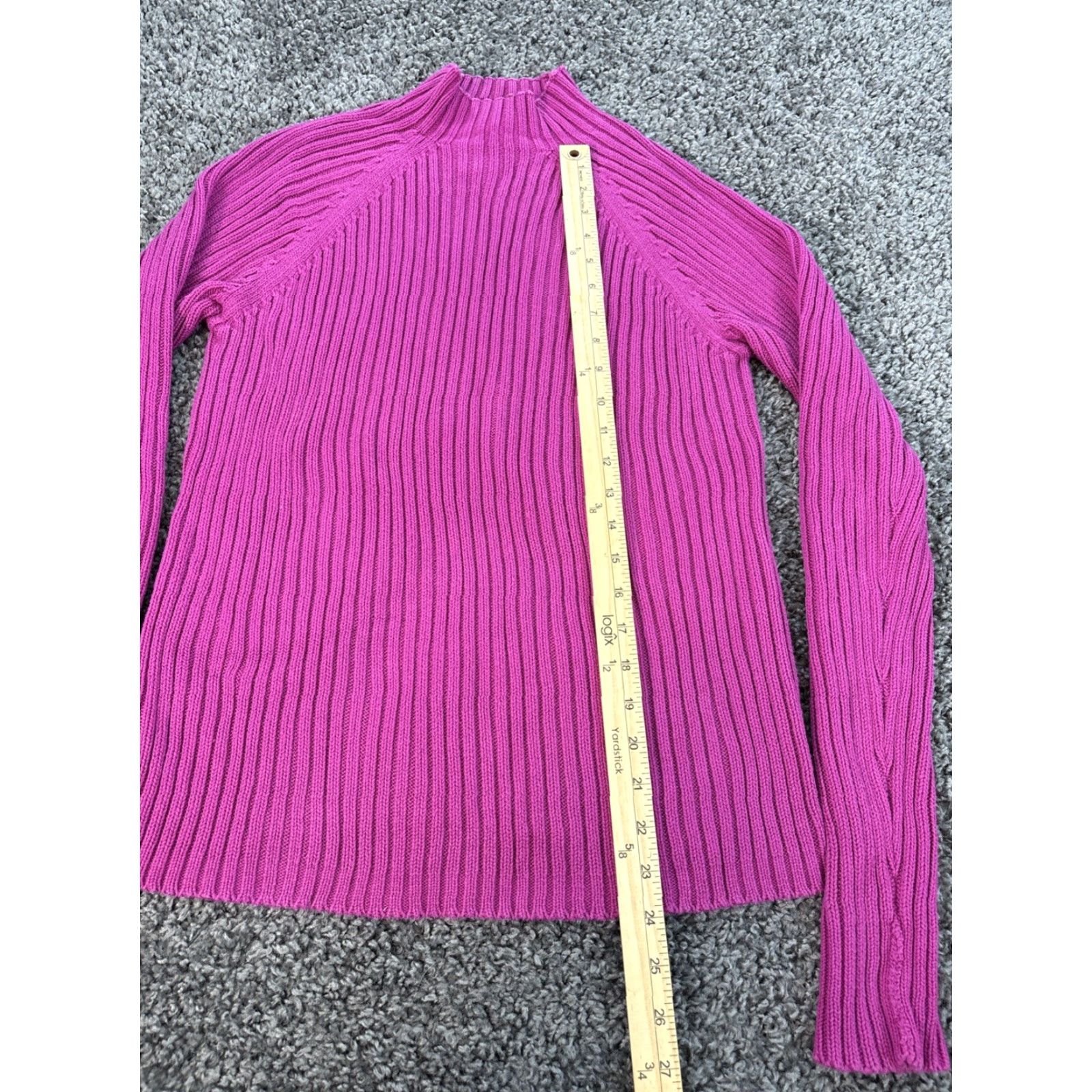 Vintage VINTAGE St John’s Bay Sweater Womens Tall L Pink Mock Neck 90s Chunky-Knit Pullover Size L / US 10 / IT 46 - 2 Thumbnail