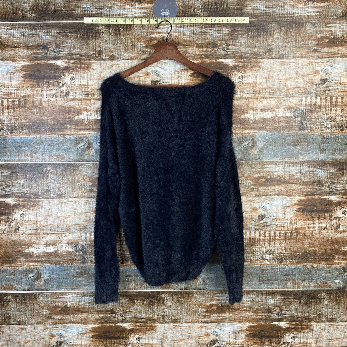 Homespun Knitwear DL Ingni Black Mohair fur shaggy Knitwear #C1105 Size M / US 6-8 / IT 42-44 - 12 Thumbnail