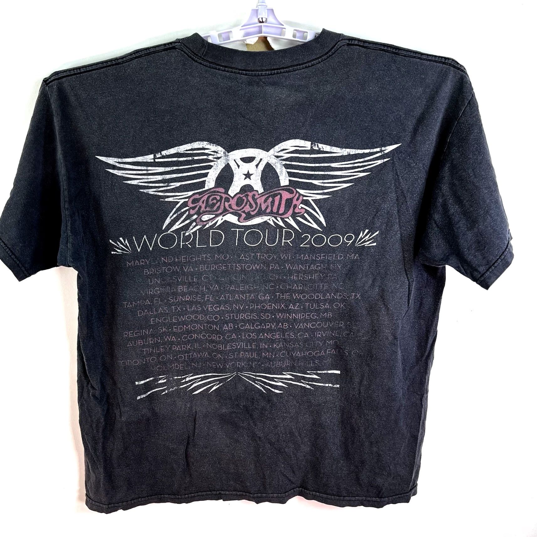 Aerosmith Aerosmith 2009 World Tour Concert T-Shirt Mens XL Black Graphic Print Rock Music Size US XL / EU 56 / 4 - 5 Thumbnail