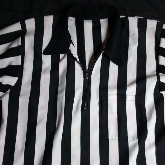 Other Vintage Mod Stripe Polyester Referee Polo Shirt Size US XL / EU 56 / 4 - 1 Thumbnail