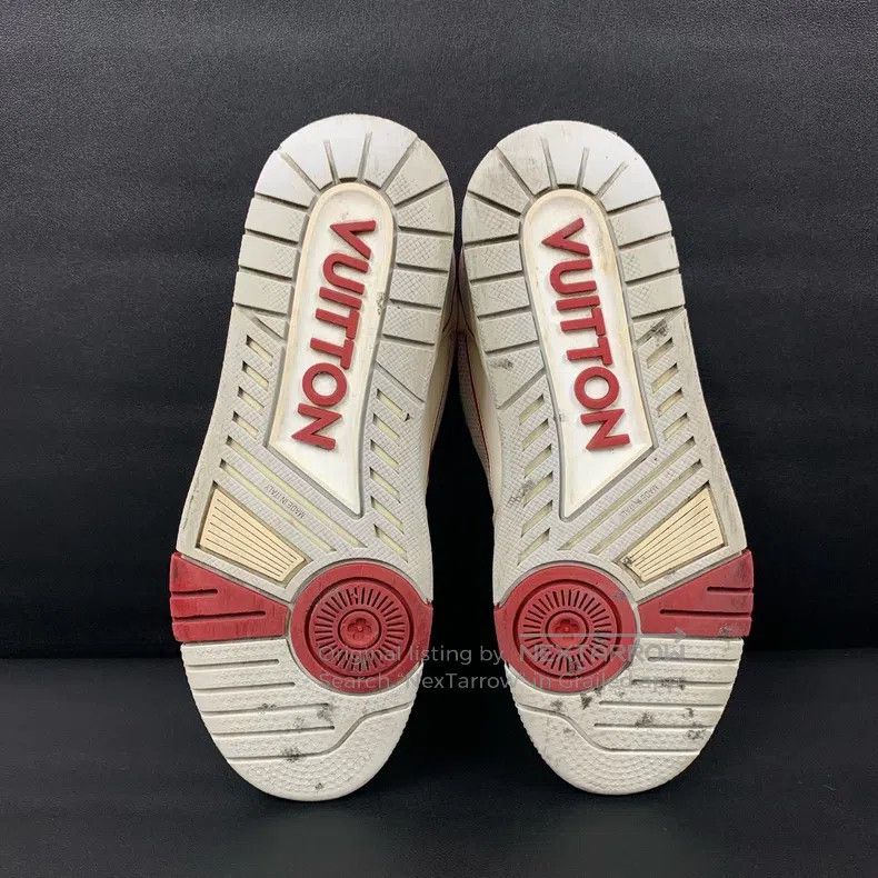 Louis Vuitton Louis Vuitton Trainer White and Red Velcro Low Top Board S Size US 6.5 / EU 39-40 - 8 Thumbnail