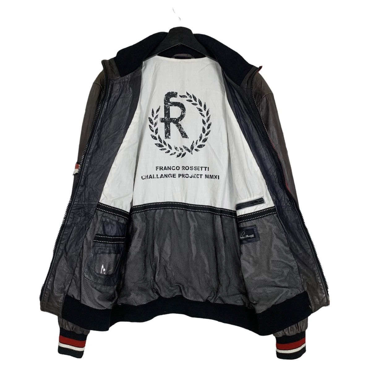 Vintage Franco Rossetti Racing Genuine Leather Jacket Size S