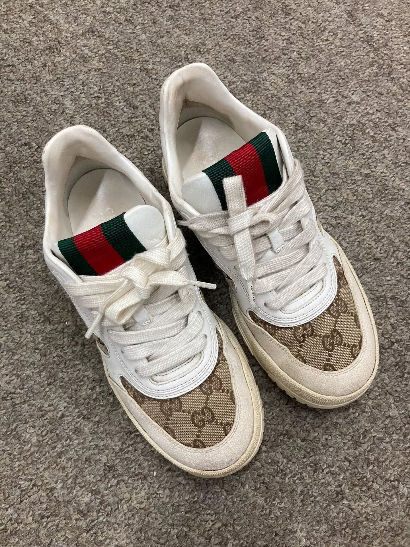 Gucci Gucci Canvas Monogram Sneakers Size US 6.5 / IT 36.5 - 1 Thumbnail