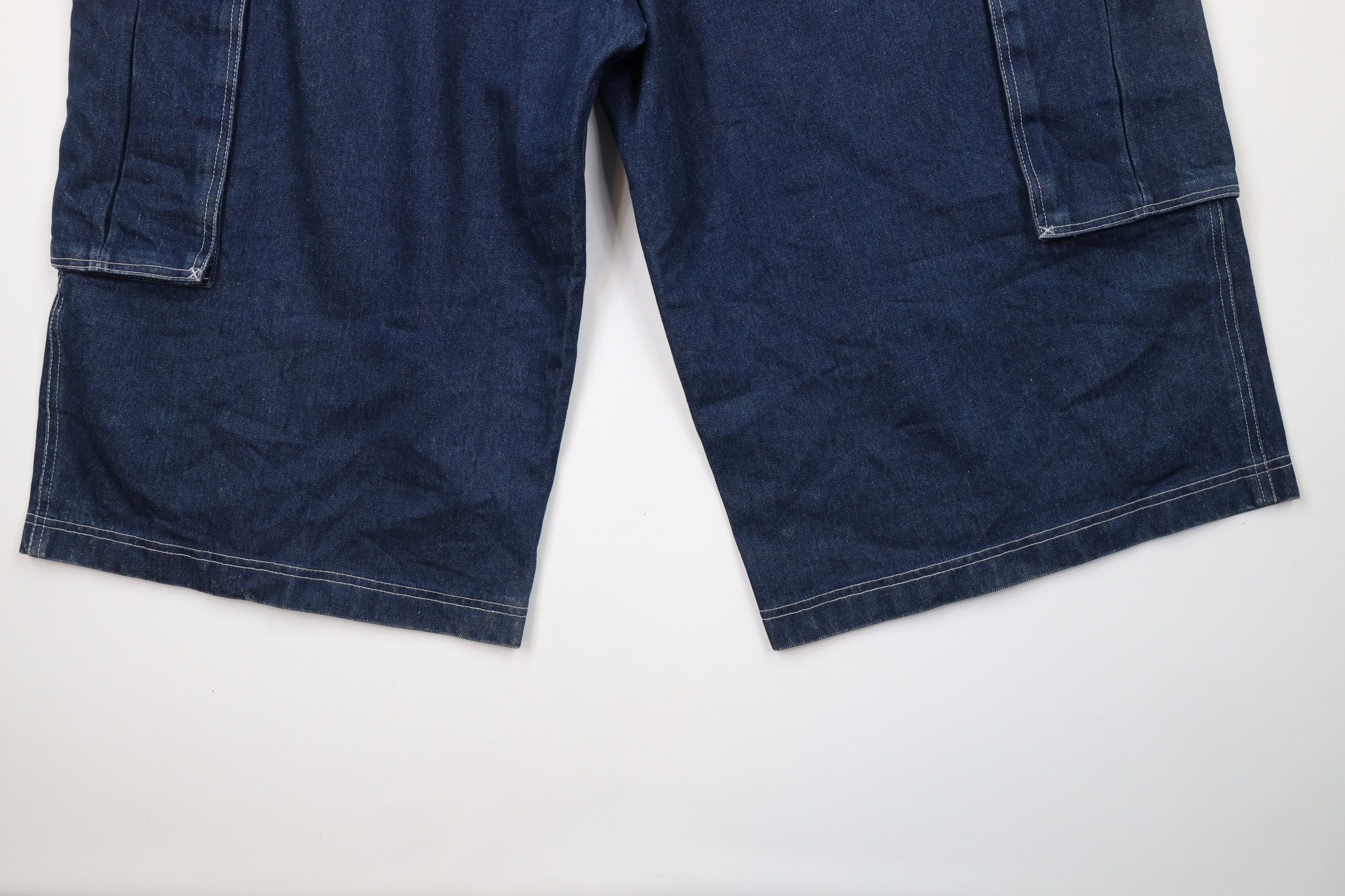Vintage Vintage 90s Streetwear Baggy Fit Denim Cargo Shorts Jorts Size US 42 / EU 58 - 15 Thumbnail