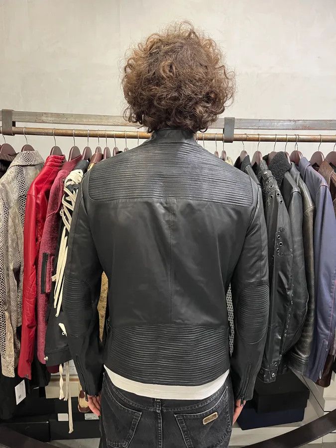 Emporio Armani SS2017 Emporio Armani Biker Padded Black Leather Jacket Size US M / EU 48-50 / 2 - 3 Thumbnail