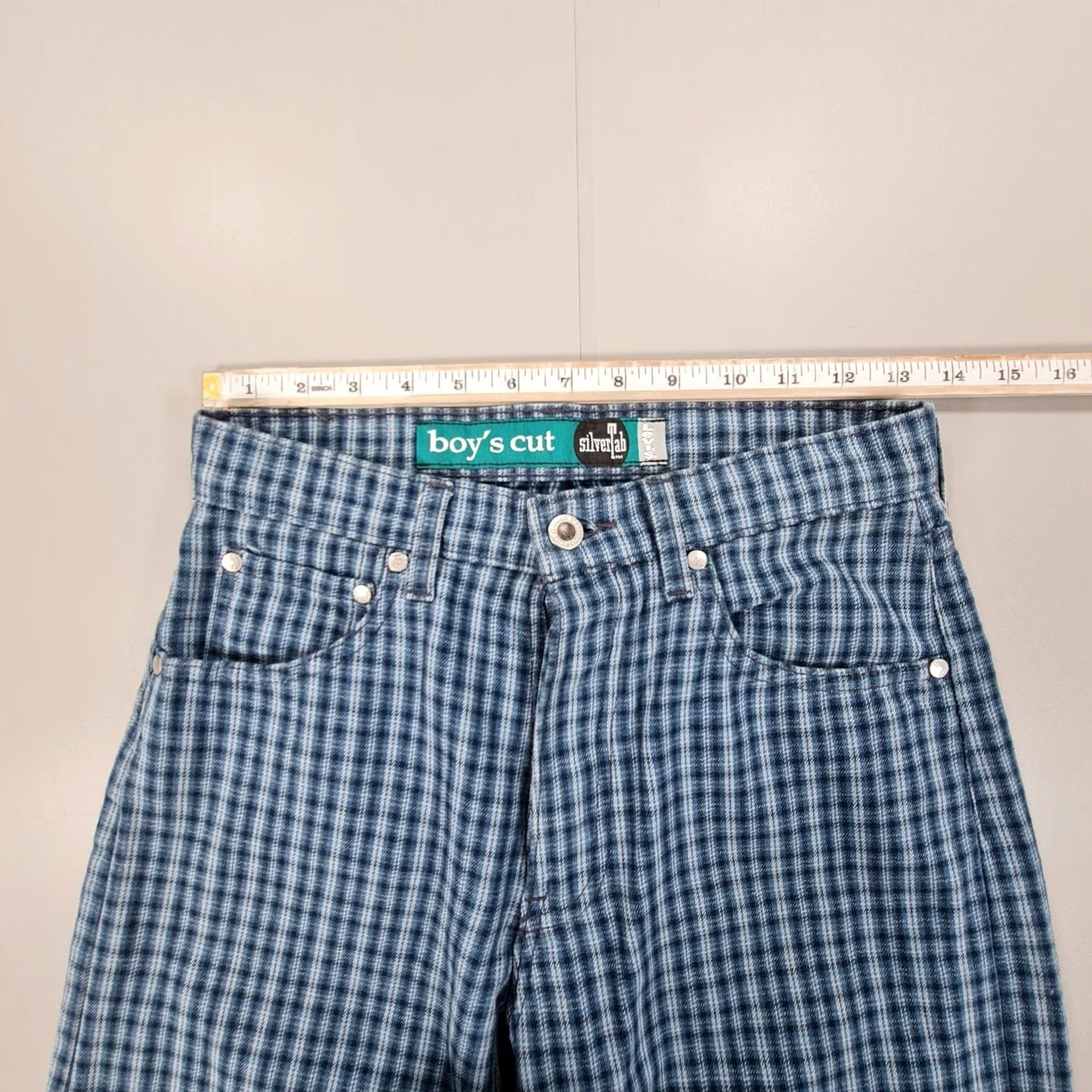 Levi's Levi's Jeans Blue Check 5-Pocket Straight Button Fly W28 L26 Vintage Womens Canada Size 28" / US 6 / IT 42 - 5 Thumbnail