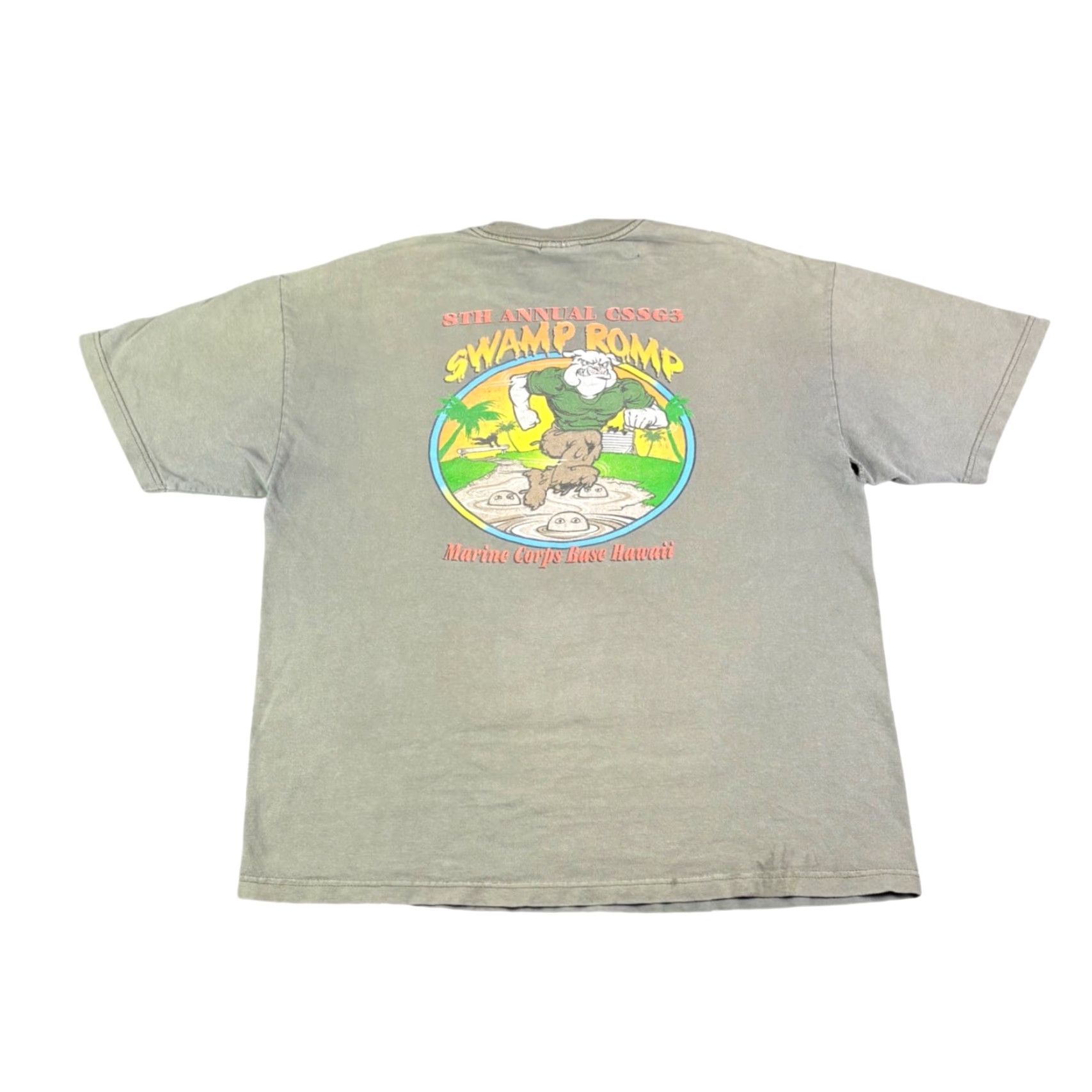 Olive VINTAGE USMC T-Shirt XL Olive Green Military 90s Graphic Print Crew Neck Short Sleeve Mens Size US XL / EU 56 / 4 - 2 Thumbnail