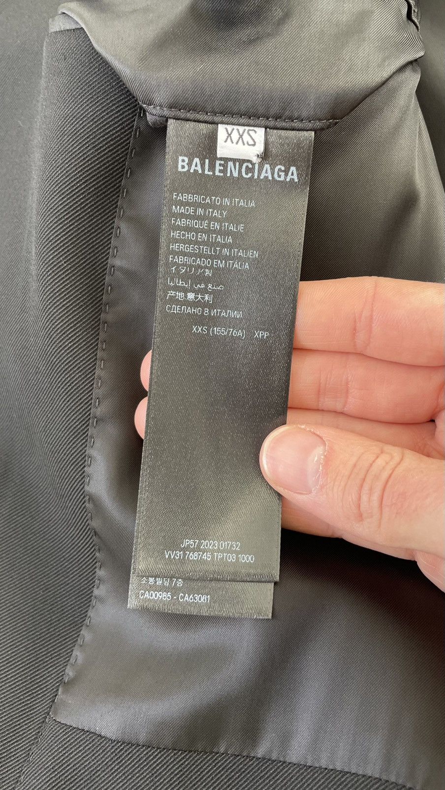 Balenciaga A/W 23 ‘Hybrid Trouser Detail’ Wool Blazer Size 40R - 13 Thumbnail