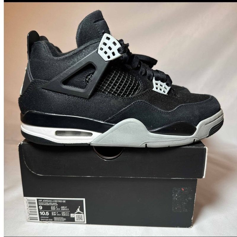 Jordan Brand × Nike Size 9 - Air Jordan 4 Retro SE Black Canvas Men's Shoes Size US 9 / EU 42 - 1 Thumbnail