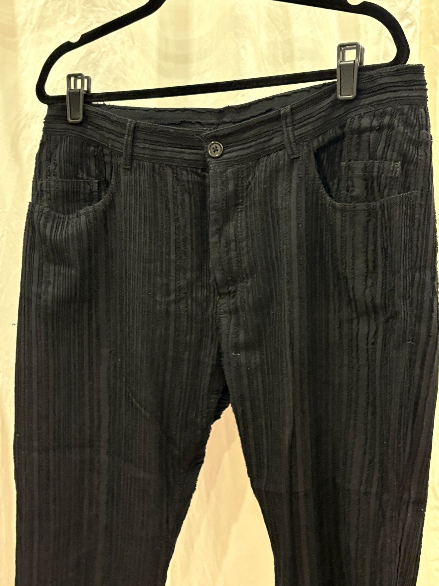 Ann Demeulemeester Ann Demeulemeester Shredded Texture Trousers - L - Black Size US 34 / EU 50 - 4 Thumbnail