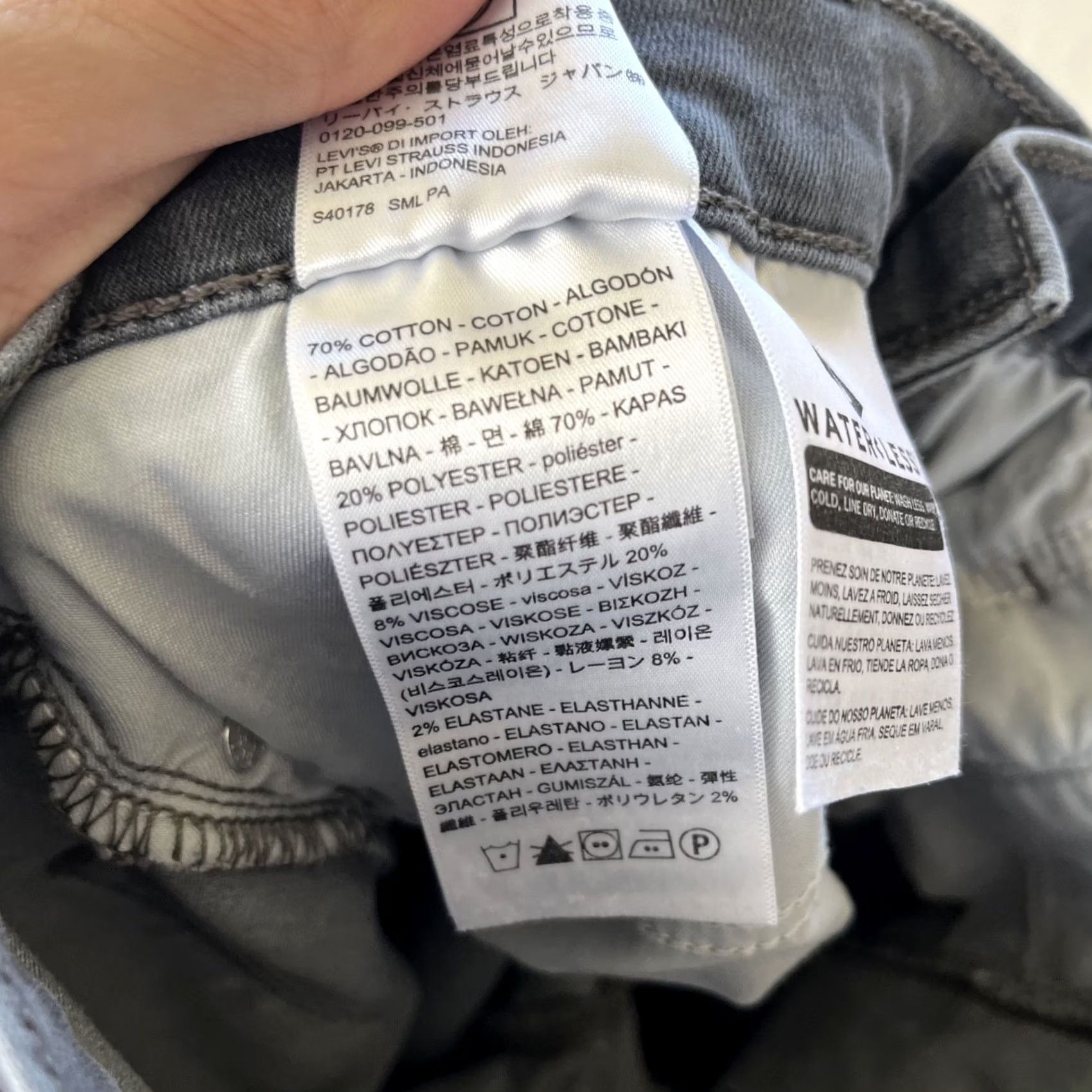 Levi's Levi's 311 Shaping Skinny Mid-Rise Jeans Womens 26x30 Black Charcoal Stretch Jeans Ladies Slim, Regular, 5-Pocket, Zip Closure Size 26" / US 2 / IT 38 - 6 Thumbnail