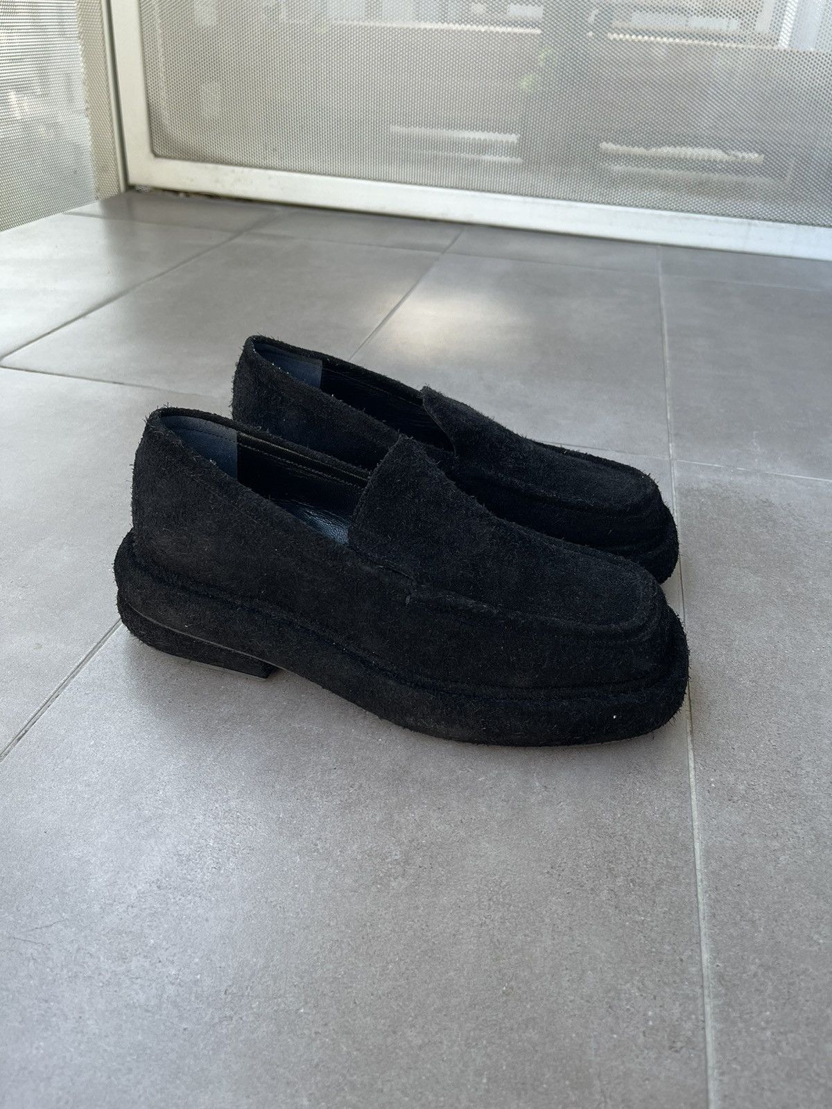 Eckhaus Latta !DS! FW23 Eckhaus Latta Stacked M Black Suede Loafers Size US 11 / EU 44 - 12 Thumbnail